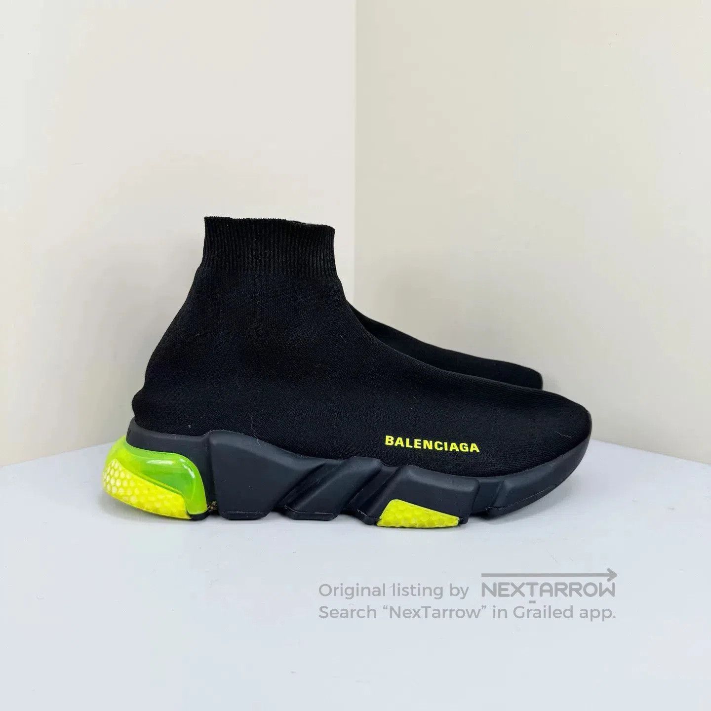 Balenciaga balenciaga black and green sock sneakers. Size US 7.5 / EU 40-41 - 4 Thumbnail
