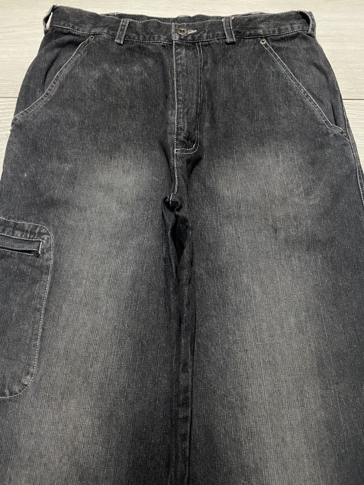 Japanese Brand Vintage Monterey & Carmei Black Faded Cargo Pants Size US 31 - 3 Thumbnail