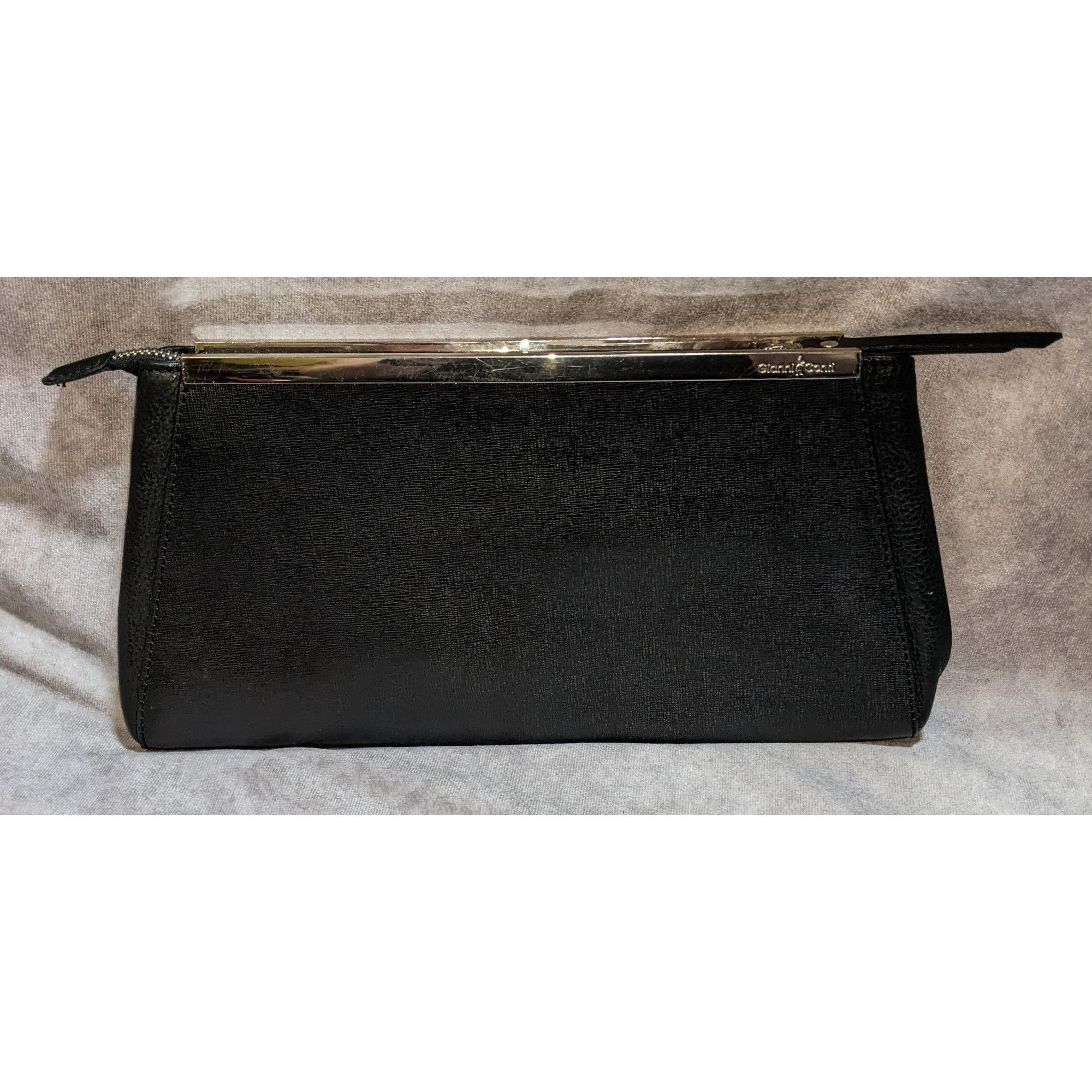 Other Gianni Conti Black Leather Clutch Purse With Silver Accent B Size ONE SIZE - 1 Thumbnail