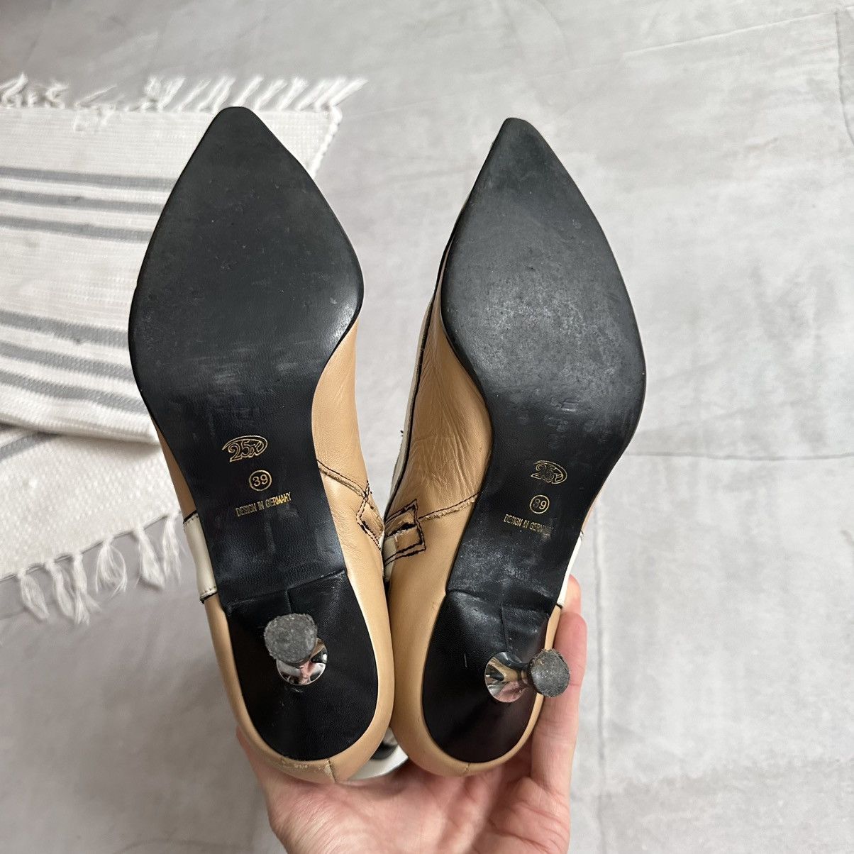 New Rock 25x Cyber Moto Leather Boots Kitten Heels Prada Miu Miu Vibe Size US 9 / IT 39 - 9 Thumbnail