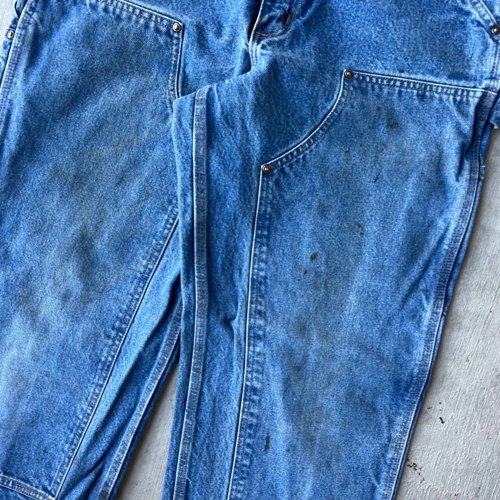 Carhartt × Vintage Carhartt denim blue jeans double knee work carpenter pants Size US 31 - 8 Thumbnail
