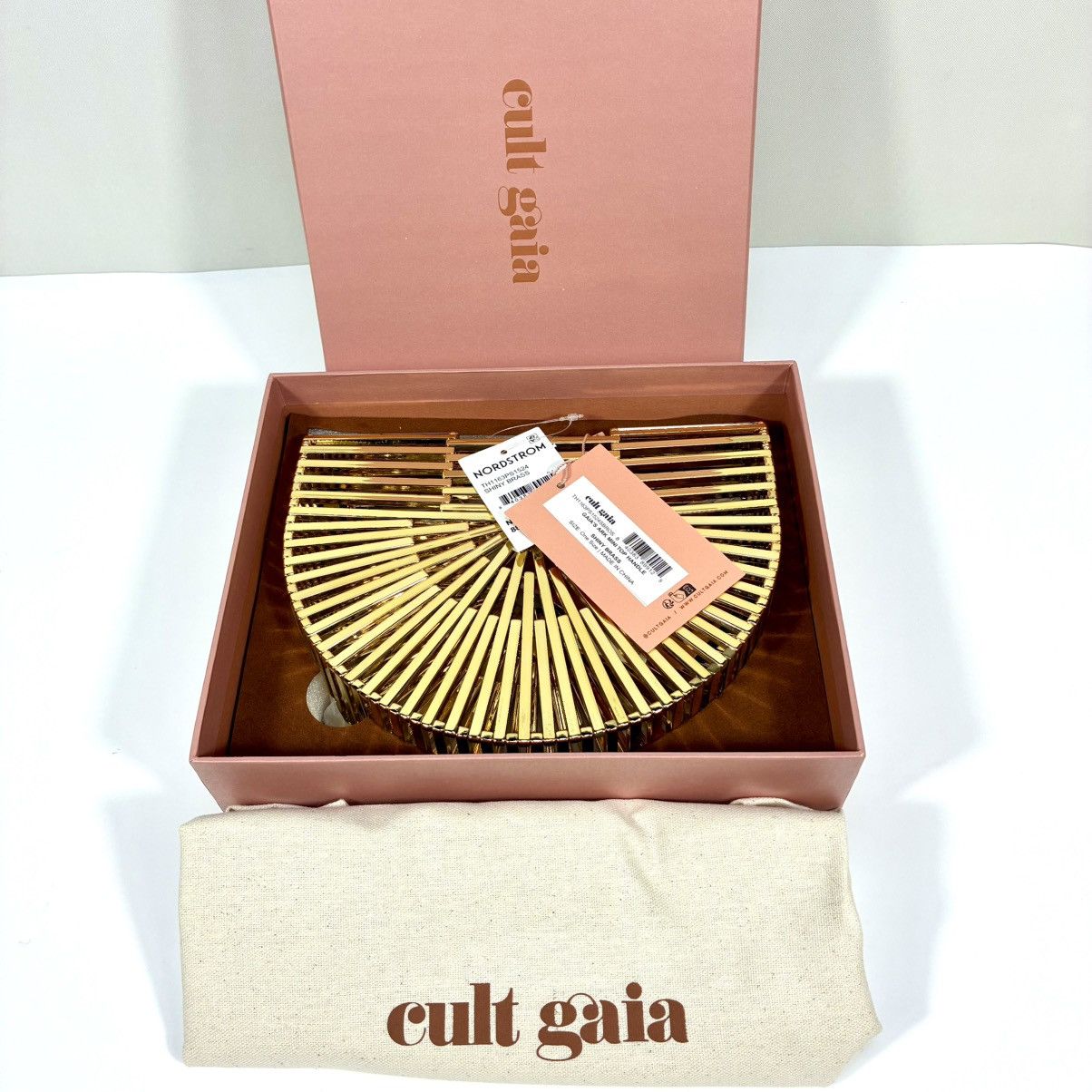 Cult Gaia Cult Gaia Mini Ark Top Handle Handbag Shiny Brass Gold NEW Size ONE SIZE - 2 Thumbnail