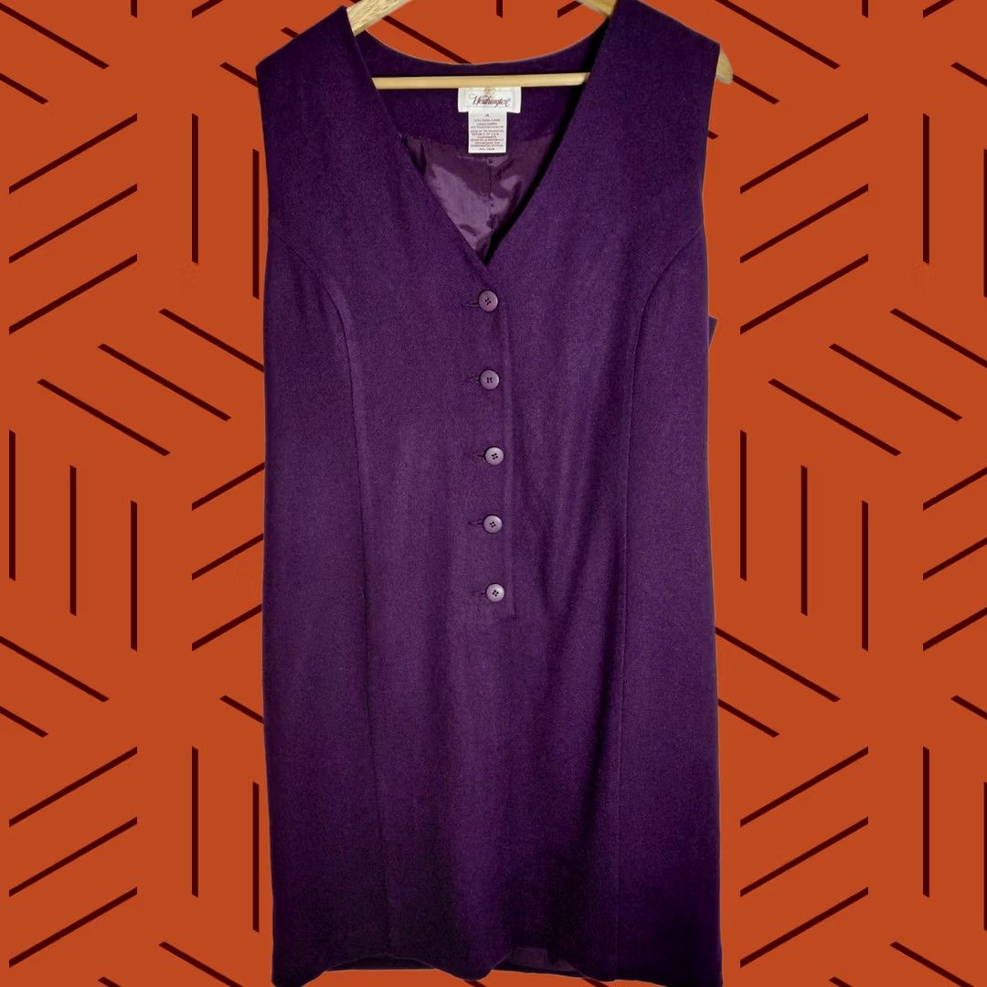 Worthington Worthington Wool Blend Dress Purple Sleeveless Knee Length Women Size 14 Size XL / US 12-14 / IT 48-50 - 1 Thumbnail