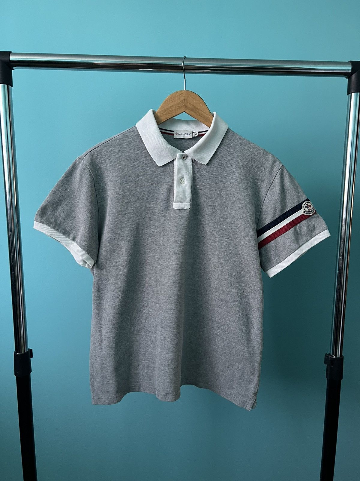 Moncler Moncler Polo T Shirt Logo Vintage Size US L / EU 52-54 / 3 - 1 Thumbnail