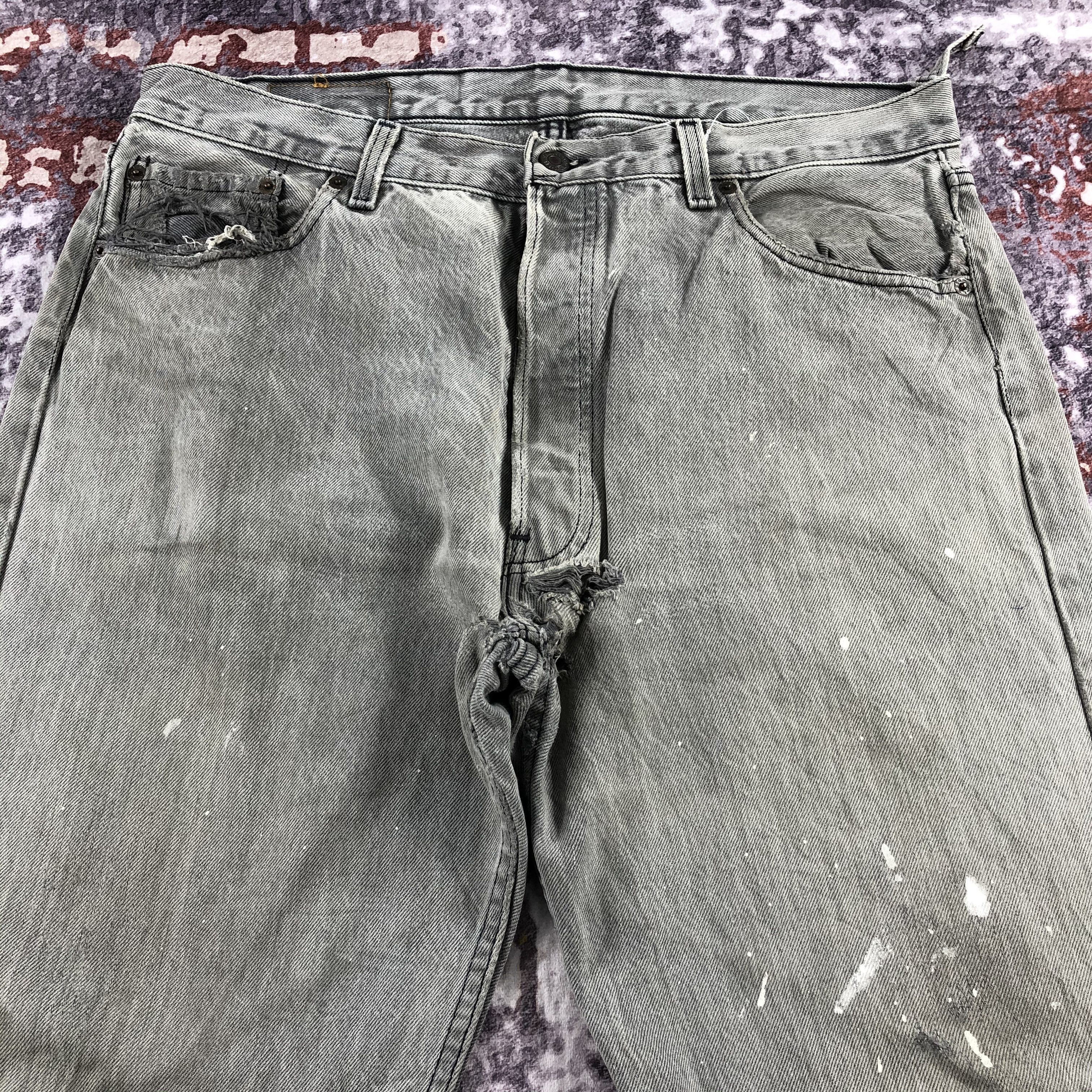 Levi's Vintage 90s Ash Gray Levis 501 Jeans-JM2441 Size US 36 / EU 52 - 3 Thumbnail