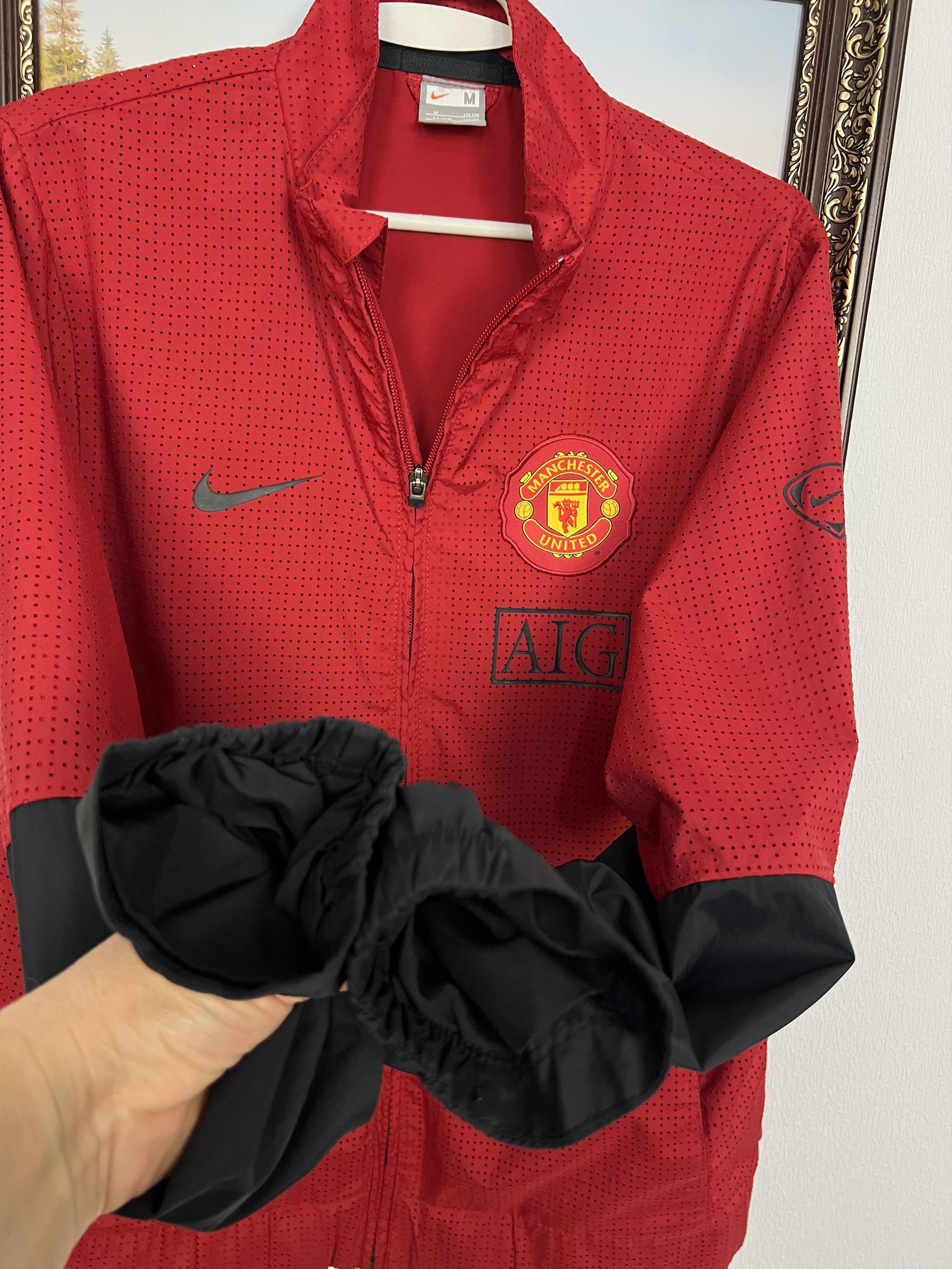 Nike Manchester United Football Jacket Soccer Nike AIG Track Top Size US M / EU 48-50 / 2 - 6 Thumbnail