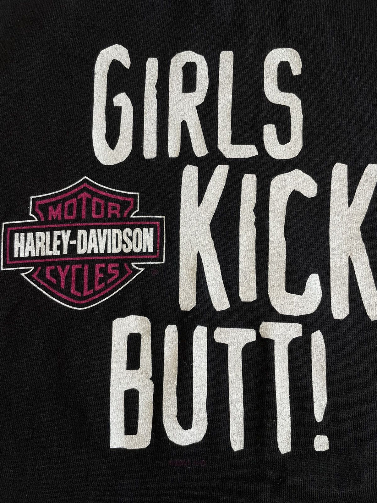 Harley Davidson × Vintage 2001 Harley Davidson T-Shirt Girls Kick Butt! Motorcycle VTG Size US S / EU 44-46 / 1 - 6 Thumbnail