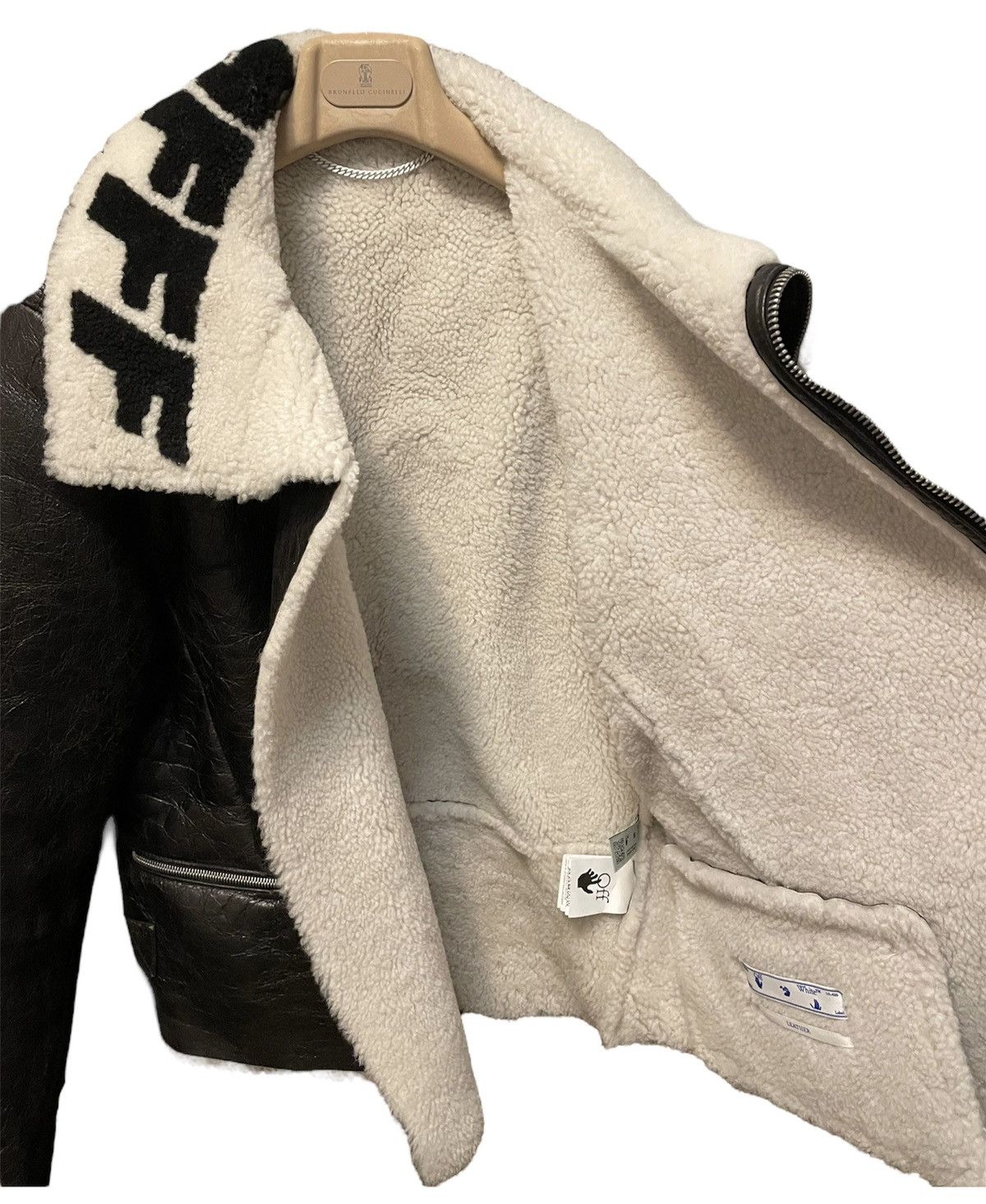 Off-White 🔥Off-White🔥Shearling Leather Jacket Size US M / EU 48-50 / 2 - 5 Thumbnail