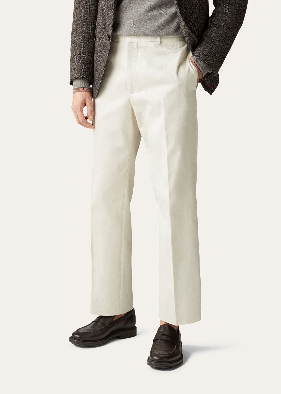 Loro Piana o1srvl11e1224 Merse Cotton Gabardine Pant in White Size US 40 / EU 56 - 3 Thumbnail