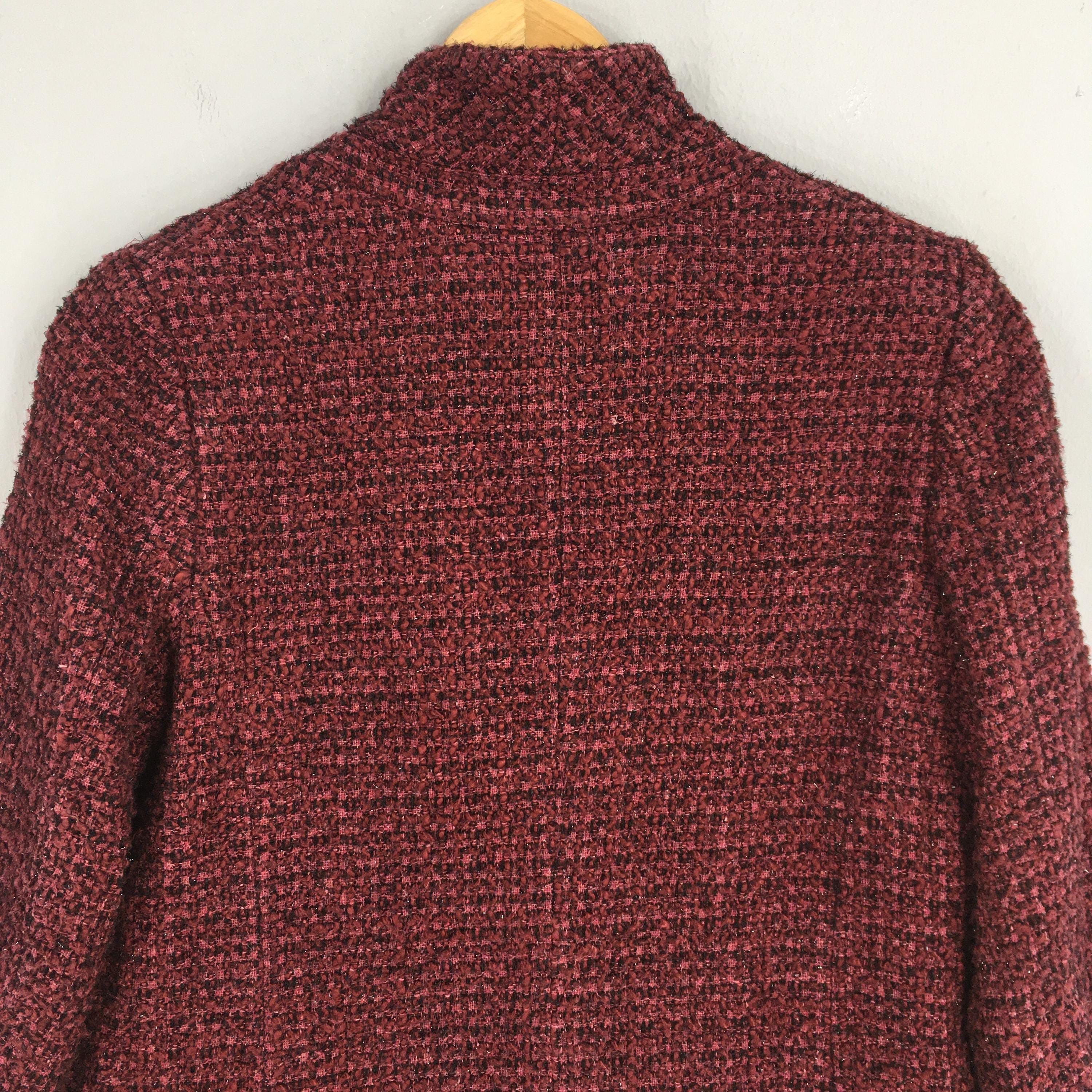 Designer Vintage Yoshie Inaba Women Red Wool Blazer Small Size S / US 4 / IT 40 - 9 Thumbnail