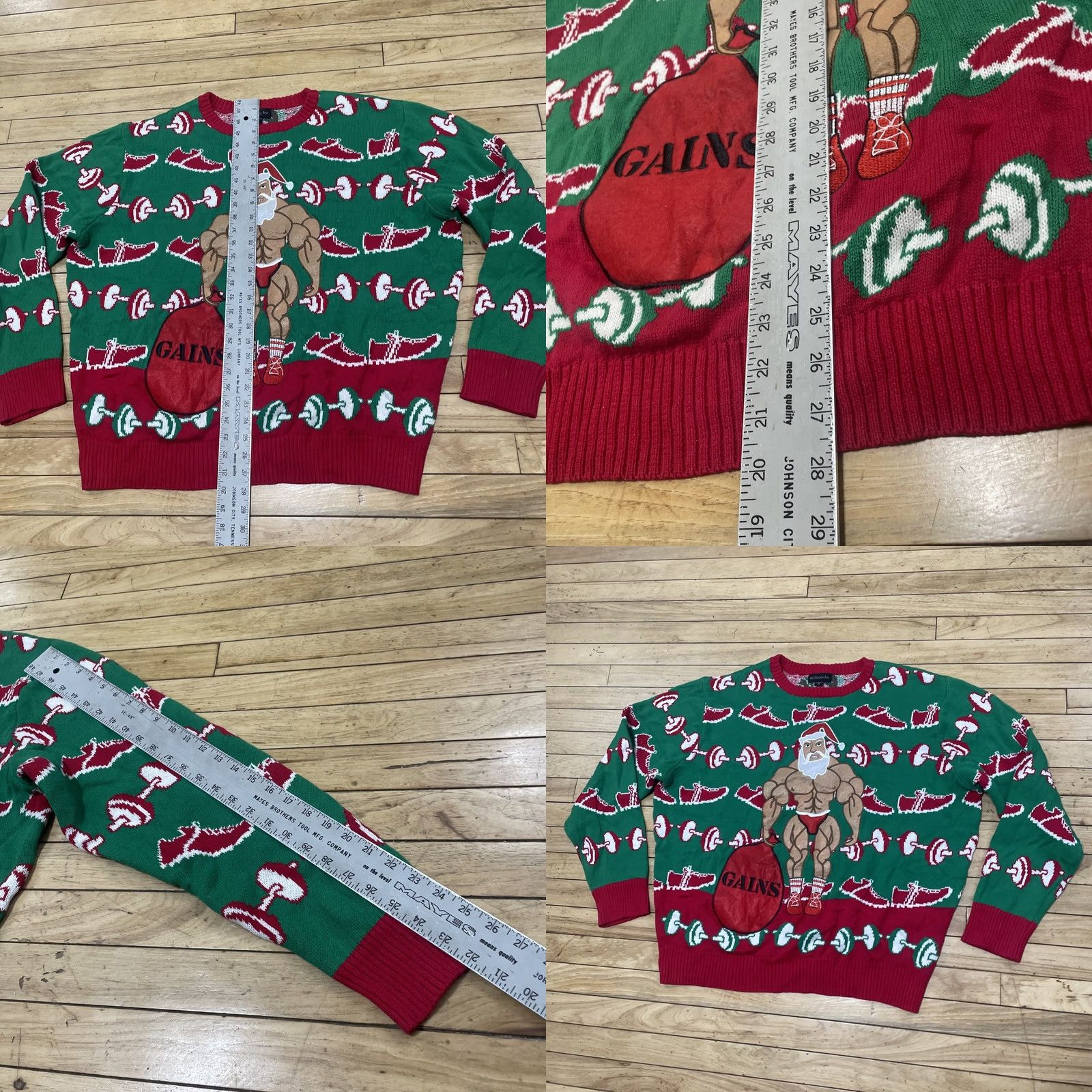 Vintage VINTAGE Blizzard Bay Ugly Christmas Sweater Men 2XL Graphic Print Santa Green Red Christmas Holiday Size US XXL / EU 58 / 5 - 9 Thumbnail