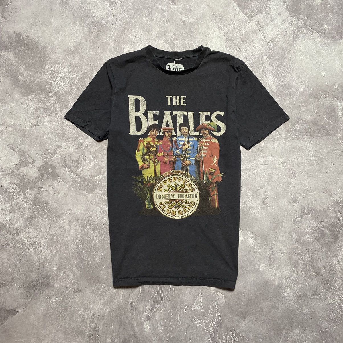 Pre-owned Band Tees X Rock T Shirt Vintage The Beatles Big Logo 90's Tee Y2k Size M In Grey