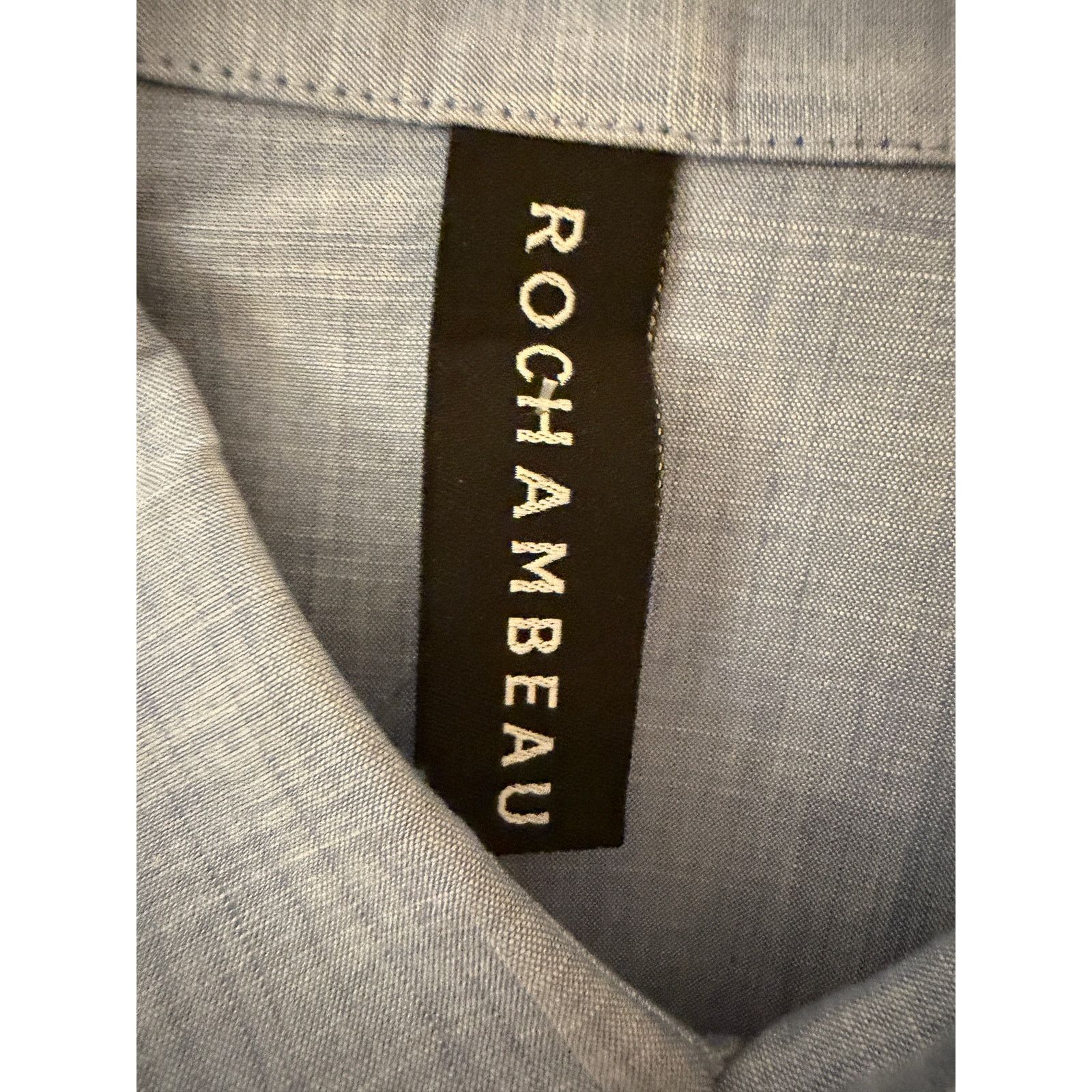Rochambeau Rochambeau Blue Cotton Distressed Collar Button Down Shirt Size US L / EU 52-54 / 3 - 3 Thumbnail