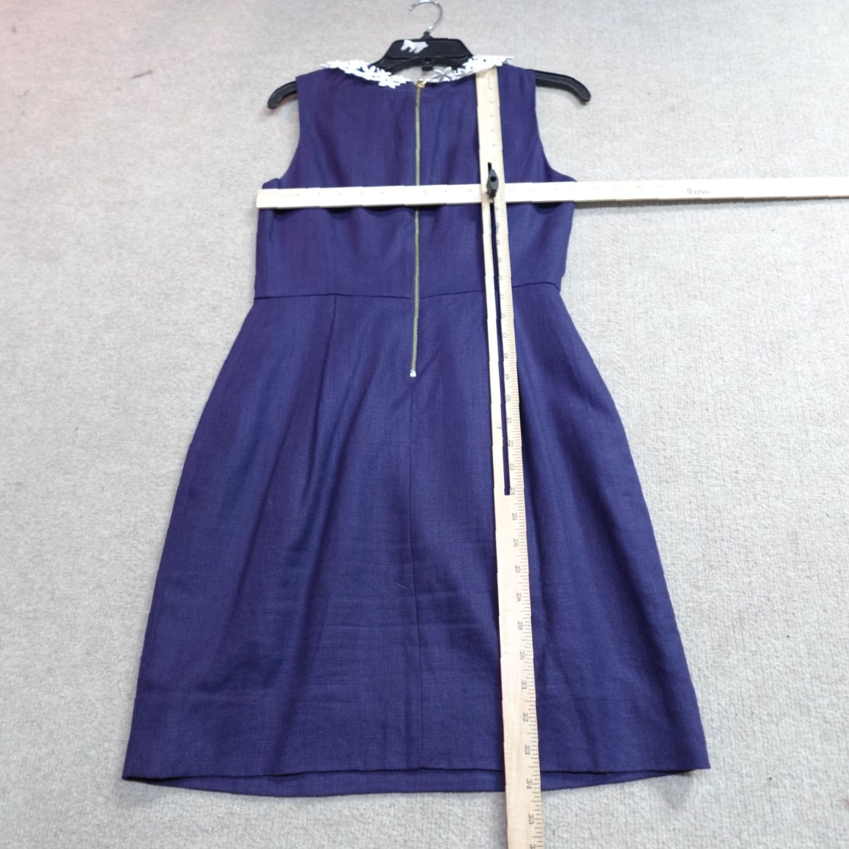 Vintage Kate Spade Womens Dress 4 Blue Sheath Linen Blend Tiff Dress A-Line Knee Length Sleeveless Casual Party/Cocktail Womens Blue 4 Fall Spring Summer Size S / US 4 / IT 40 - 6 Thumbnail