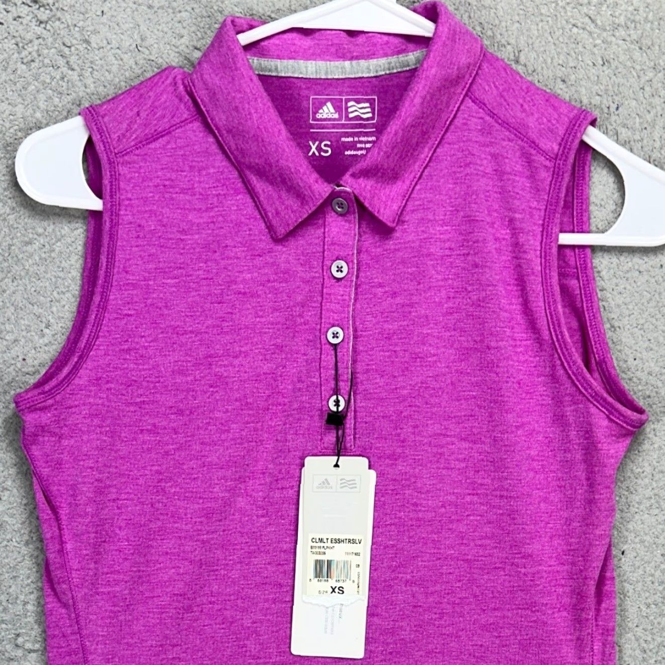 Adidas Adidas Womens Sleeveless Polo Shirt XL Pink Athletic Stretch Logo Size XS / US 0-2 / IT 36-38 - 2 Thumbnail
