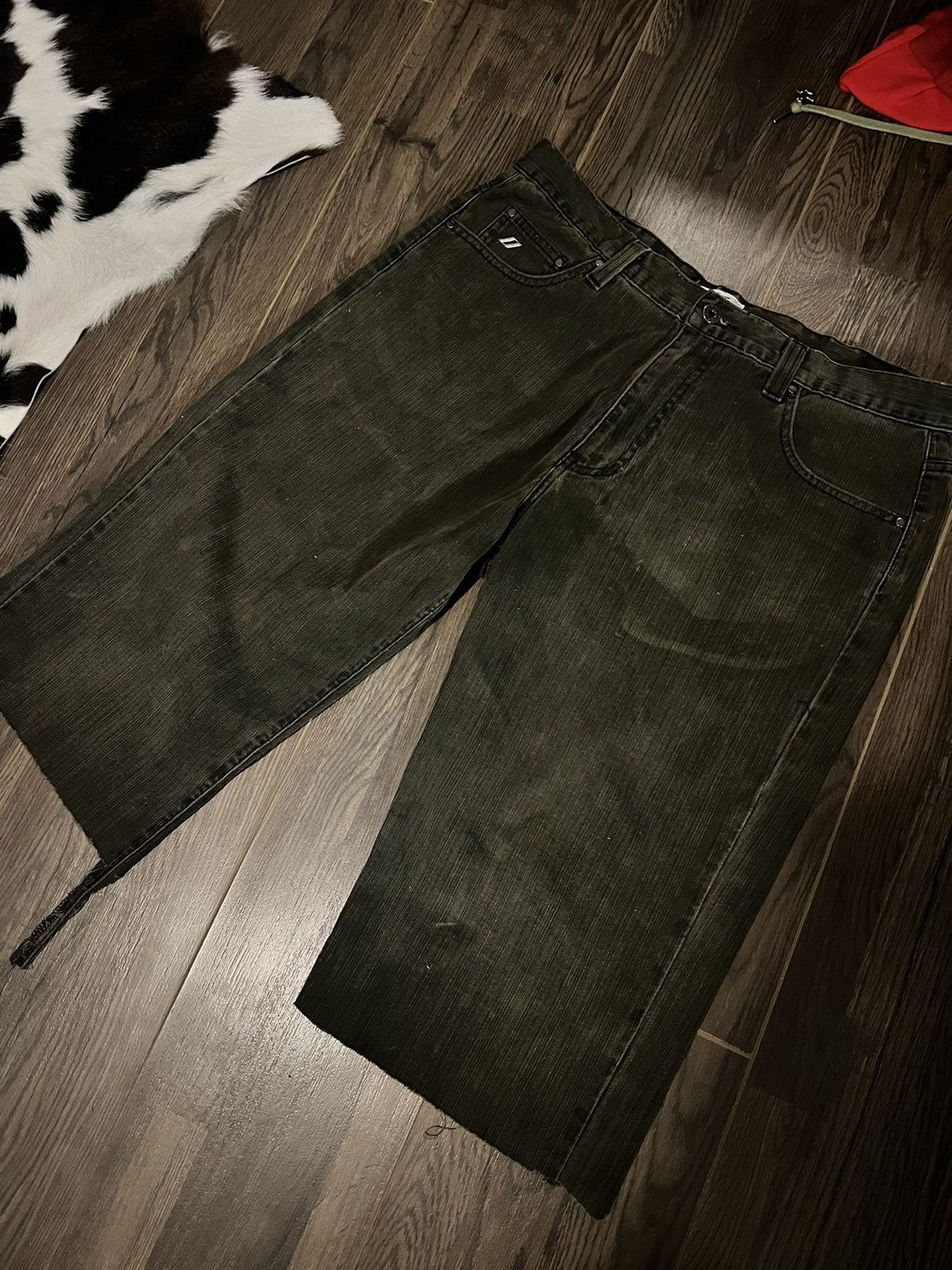 Other Two Seven University 555 Tiger Stripe Black Jean Shorts 🐅🐯 Size US 36 / EU 52 - 6 Thumbnail