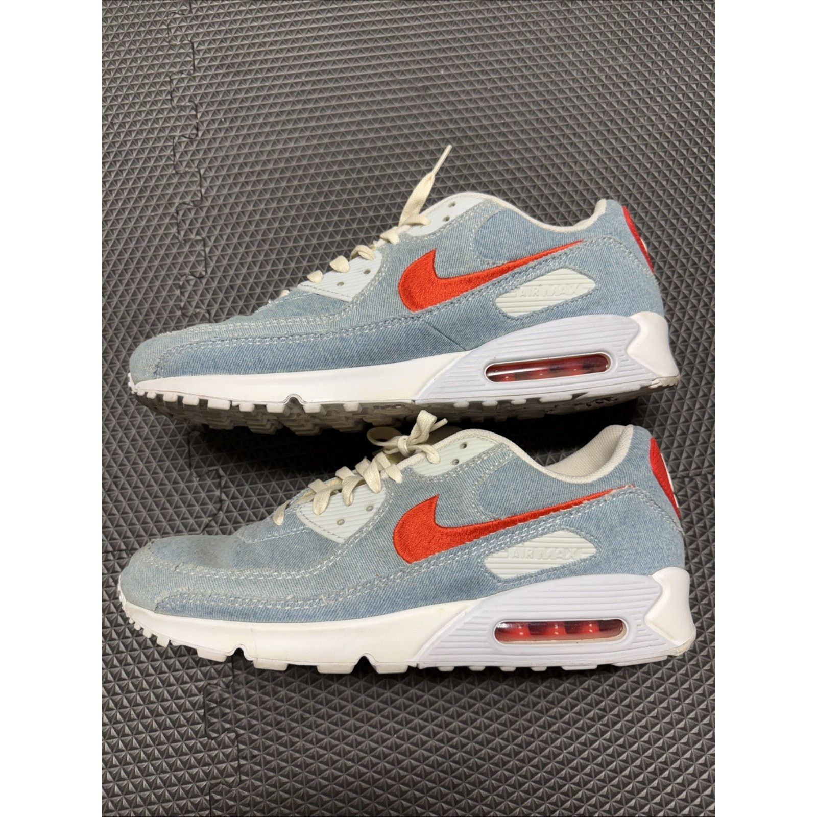 Nike Nike Air Max 90 Denim Sneakers with RedAccents Men's Size 13 Size US 13 / EU 46 - 1 Thumbnail