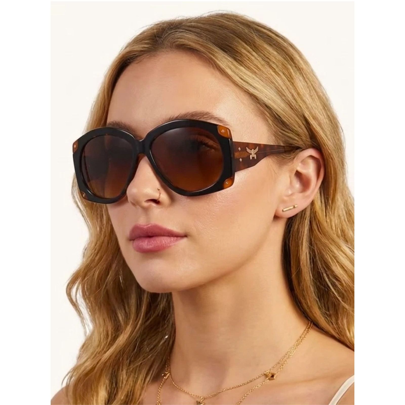 MCM New MCM Black and Brown Oversized Gradient Oval Sunglasses Size ONE SIZE - 2 Thumbnail