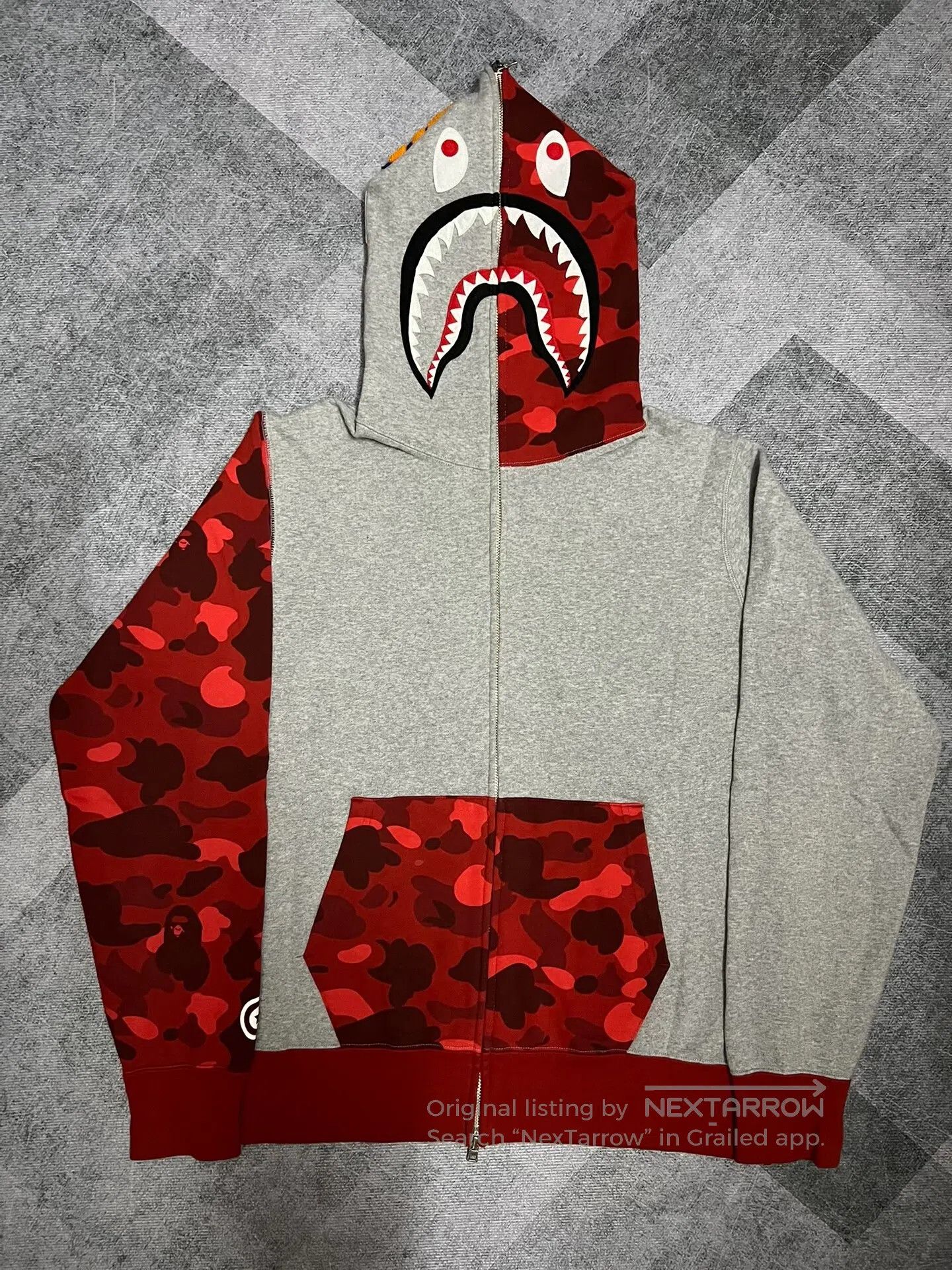 Bape A BATHING APE PATCHWORK SHARK WIDE CREW SWEATSHIRT | Grailed