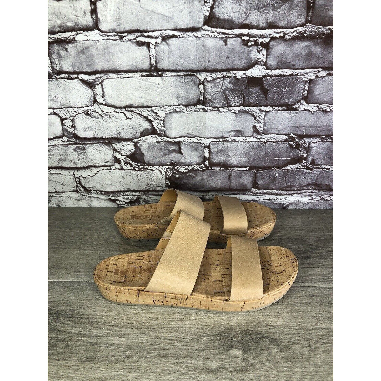 Other Korks Nude Leather Slip On Slides Cork Casual Wedge Shoes Wo Size US 9 / IT 39 - 14 Thumbnail