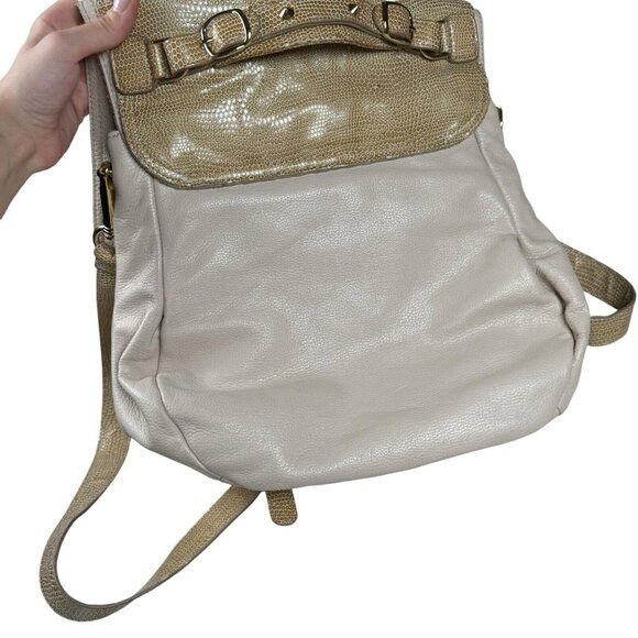 Genuine Leather CC Skye Onie Messenger Crossbody Bag Snake Embossed in Beige Size ONE SIZE - 12 Thumbnail