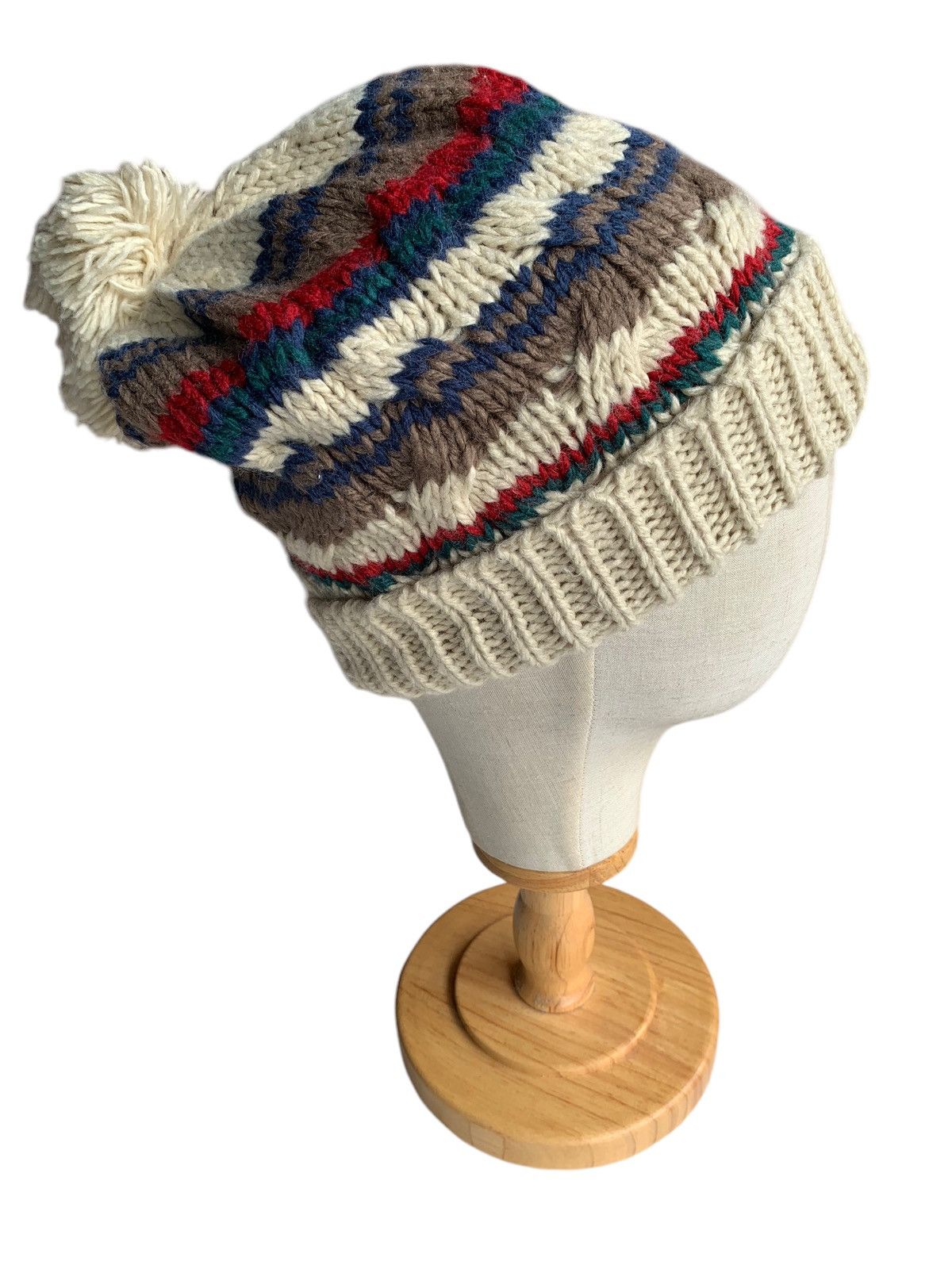 Handmade × Japanese Brand knitted crochet Multicolour Rare Beanie Hats Size ONE SIZE - 1 Thumbnail