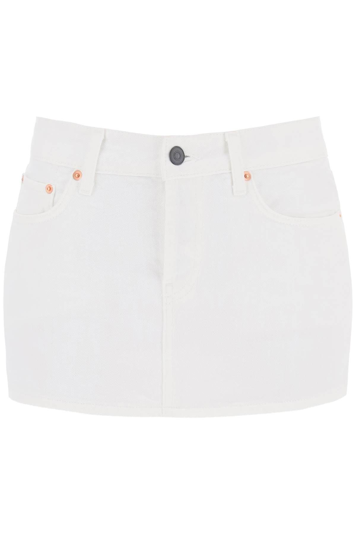 image of Wardrobe NYC Wardrobe.nyc Denim Mini Skirt in White, Women's (Size 26)
