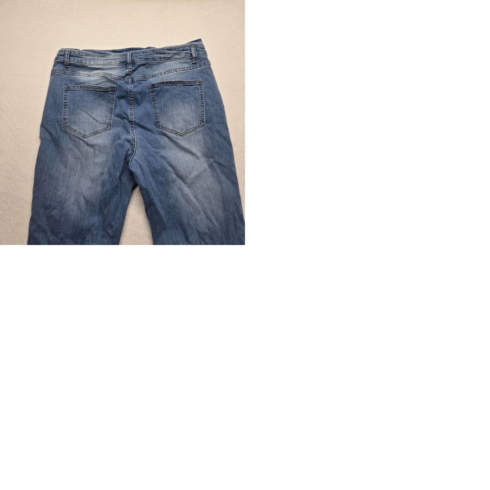 Denime Blue Jeans Denim 4 Button Flair Cut Pants Adult Women's XL Blue Denim Skinny PANTS Womens XL Modern Casual Workwear Size 40" / US 18 - 9 Thumbnail