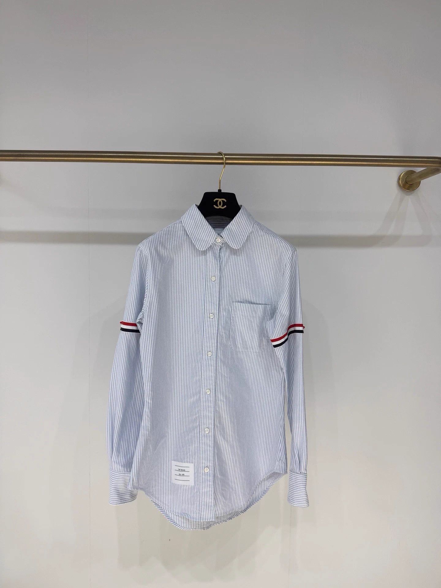 Thom Browne Thom Browne Blue Stripe Shirt 38 MINT Preppy Size S / US 4 / IT 40 - 1 Thumbnail