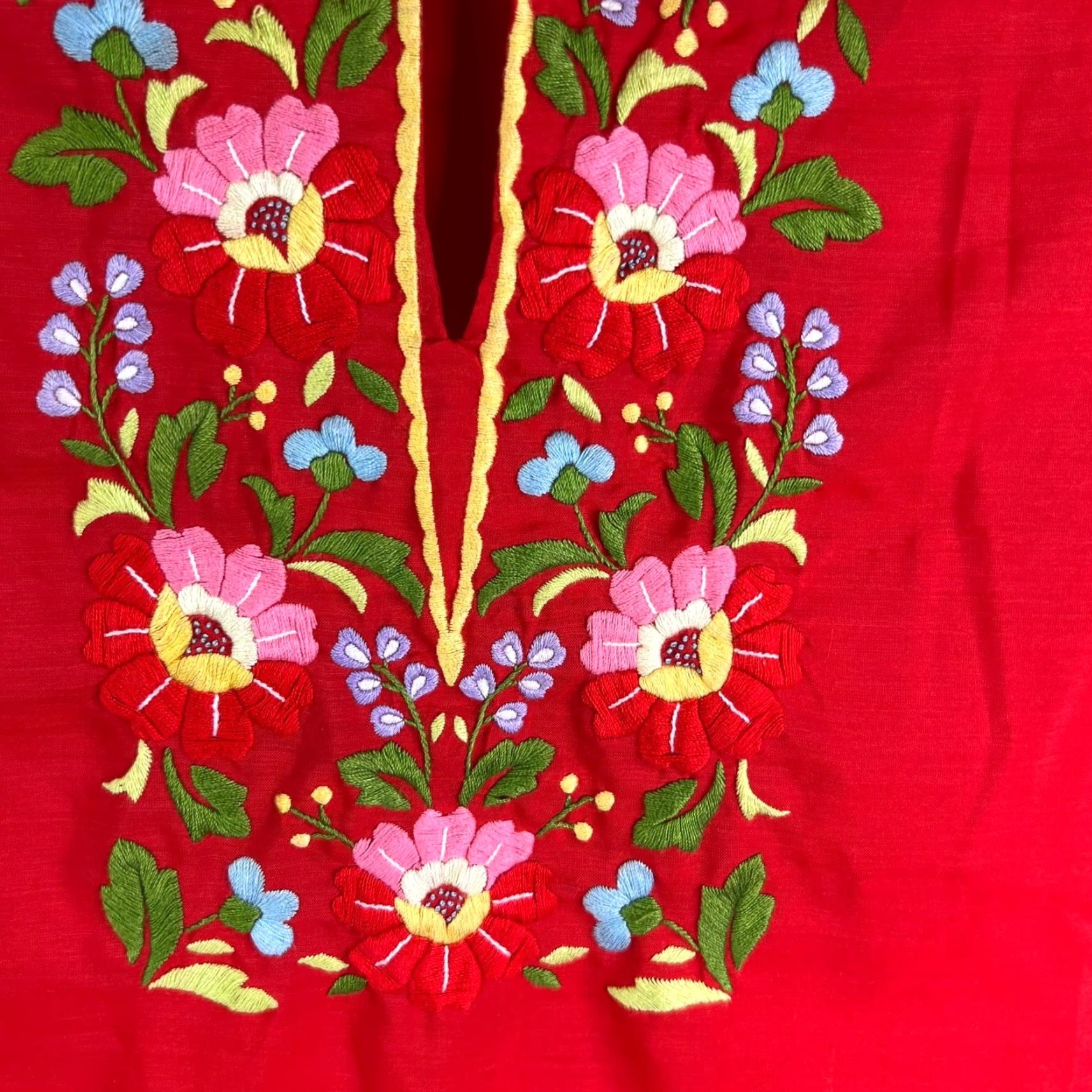Vintage Vintage Lily Floral Blouse V Neck Embroidered Bell Sleeve Womens L Orange Shirt / Top Size L / US 10 / IT 46 - 4 Thumbnail