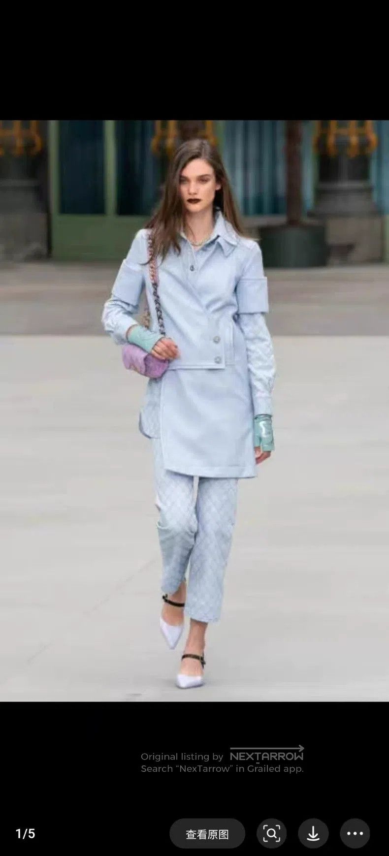 Chanel Chanel Rhinestone button haze blue jacket Size XXS / US 00 / IT 34 - 8 Thumbnail