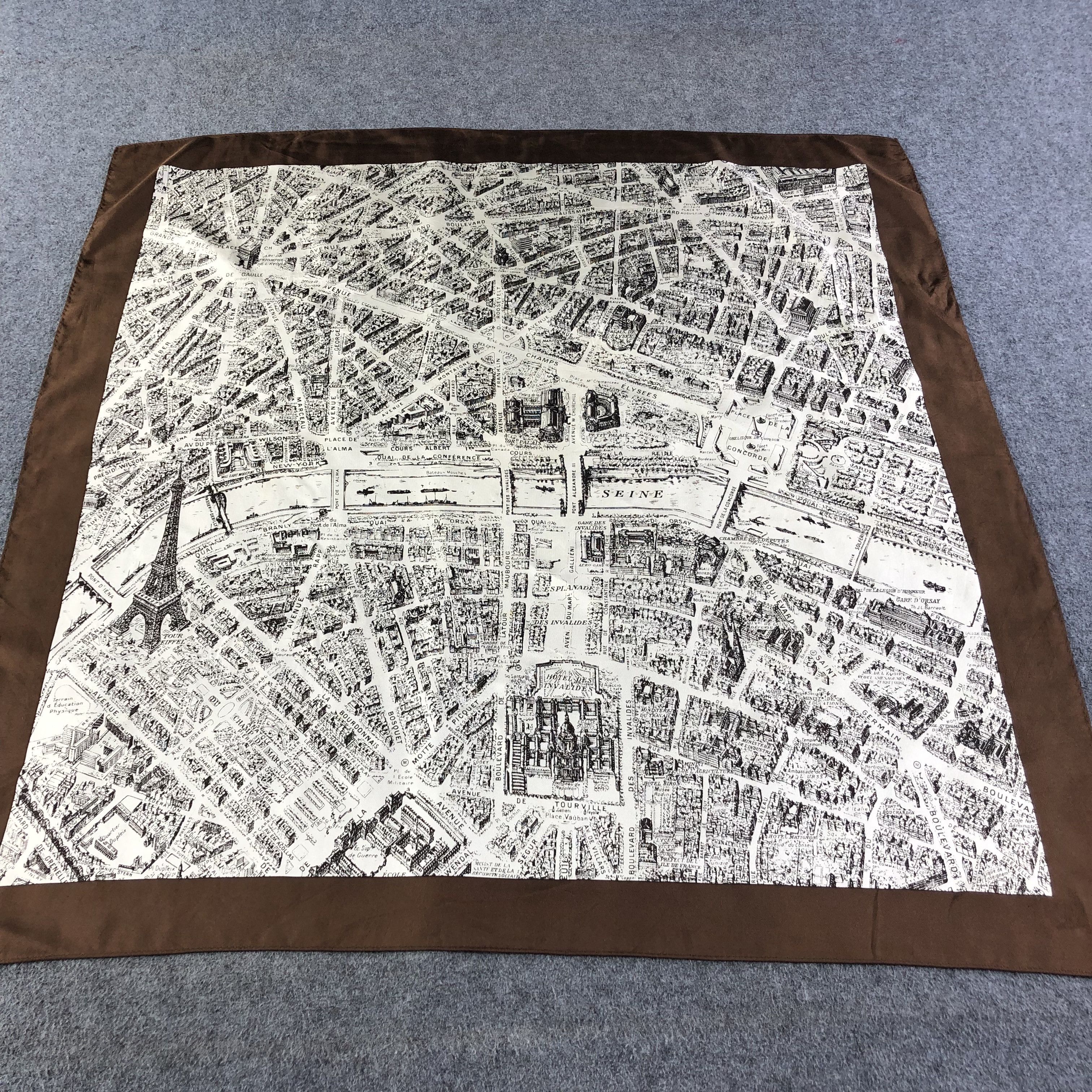 Vintage Paris City Map Silk Scarf M809 Size ONE SIZE - 1 Thumbnail