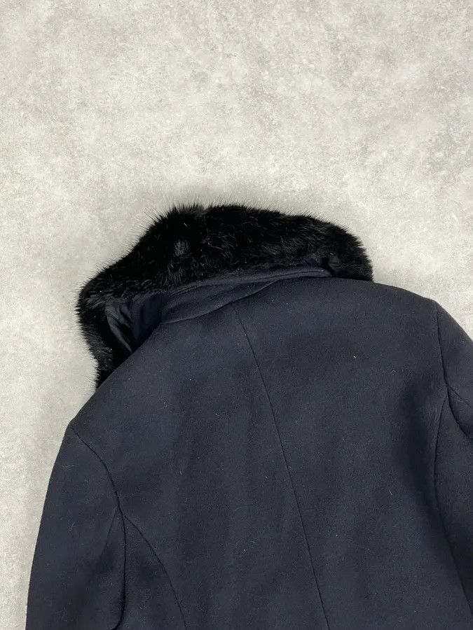 Emporio Armani AW2019 Emporio Armani Black Wool Faux Fur Collar Buttoned Coat Size XS / US 0-2 / IT 36-38 - 7 Thumbnail