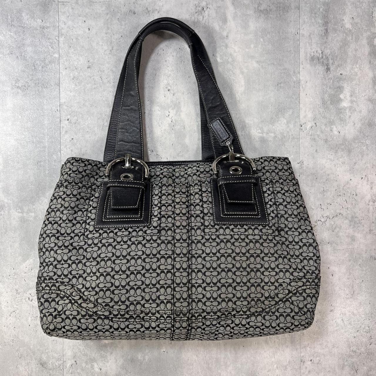 Coach Y2K Black Coach Signature Jacquard Turnlock Shoulder Bag 