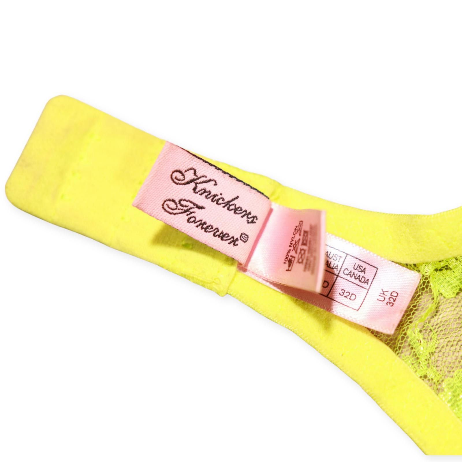 Agent Provocateur Knickers Forever Neon Yellow Lace Bra 32D Size ONE SIZE - 7 Thumbnail