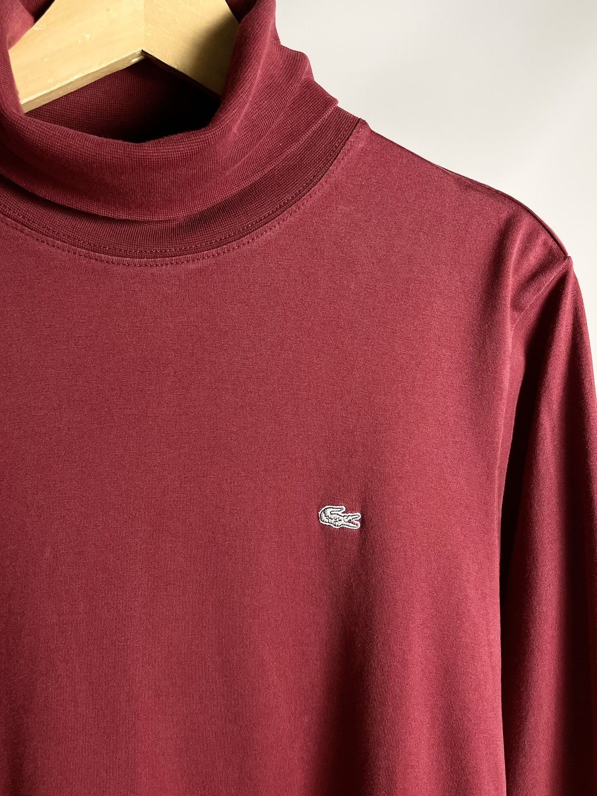 Golf le Fleur × Lacoste × Vintage 🐊VINTAGE🐊 Lacoste chemise Red high Neck Golf longsleeve tee Size US L / EU 52-54 / 3 - 3 Thumbnail
