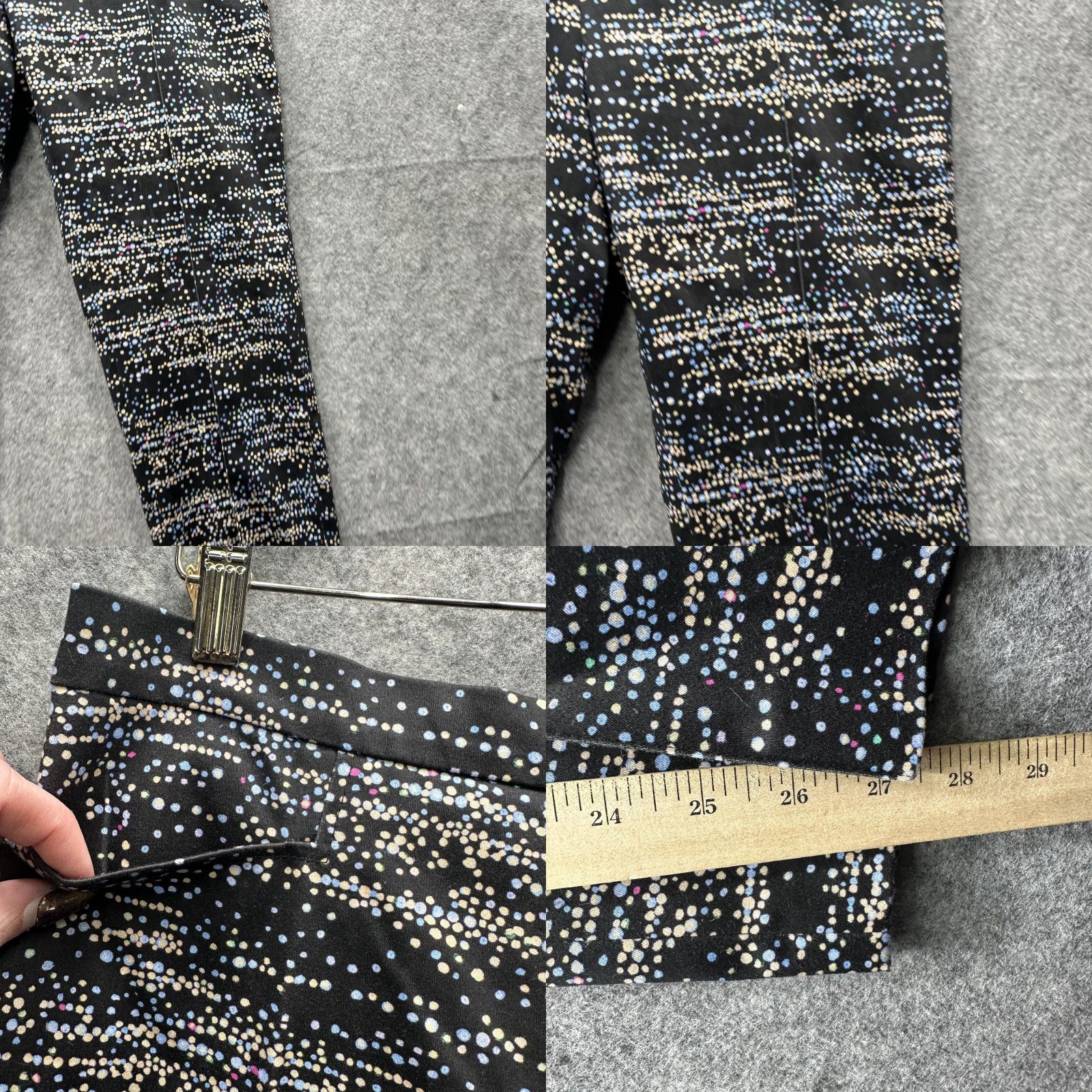 Vintage Akris punto Pants Womens 6 Black Polka Dot Ankle Straight Leg Stretch Trousers Size 28" / US 6 / IT 42 - 8 Thumbnail
