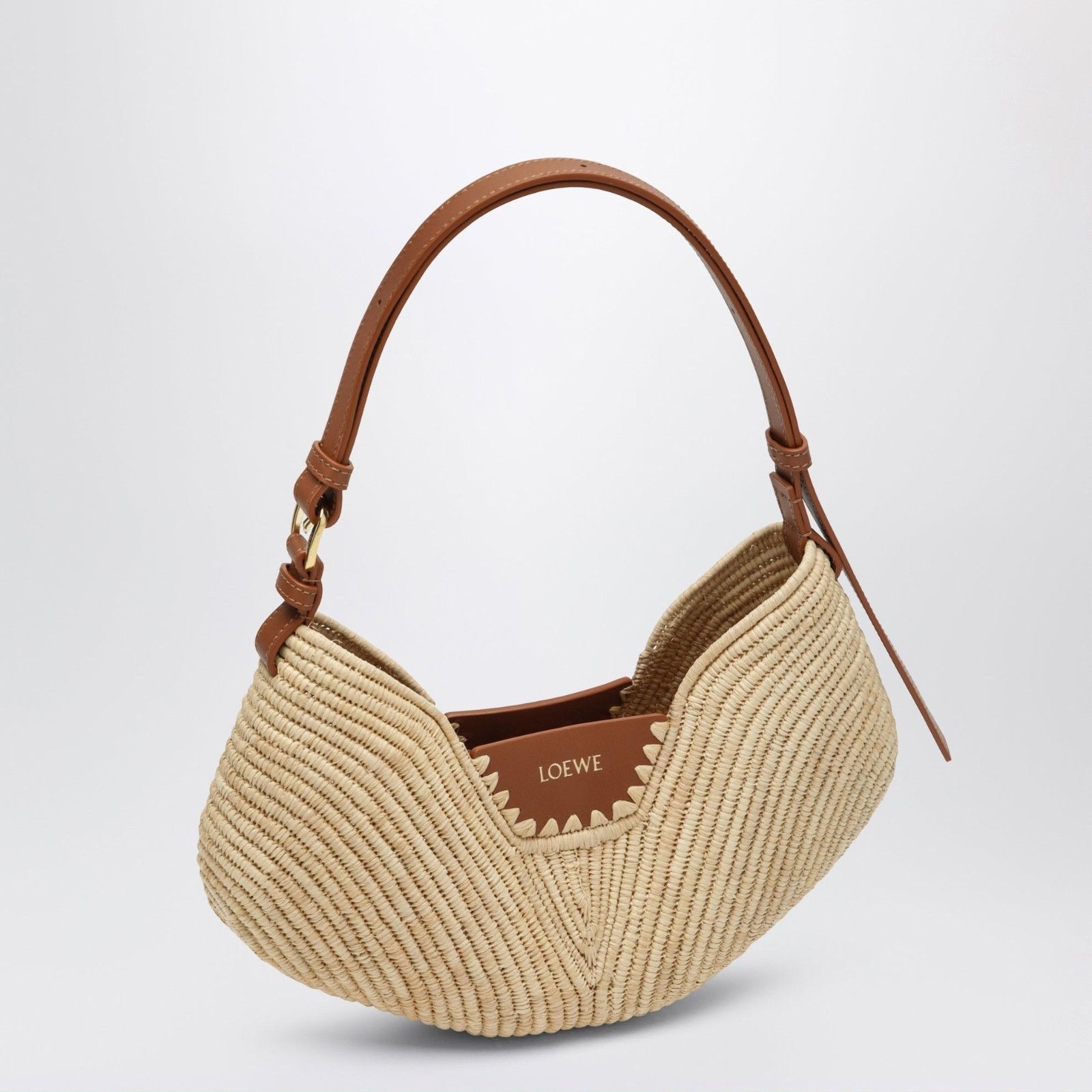 Loewe LOEWE $1990 Medium Swing Natural/Tan Raffia & Calfskin Shoul Size ONE SIZE - 2 Thumbnail