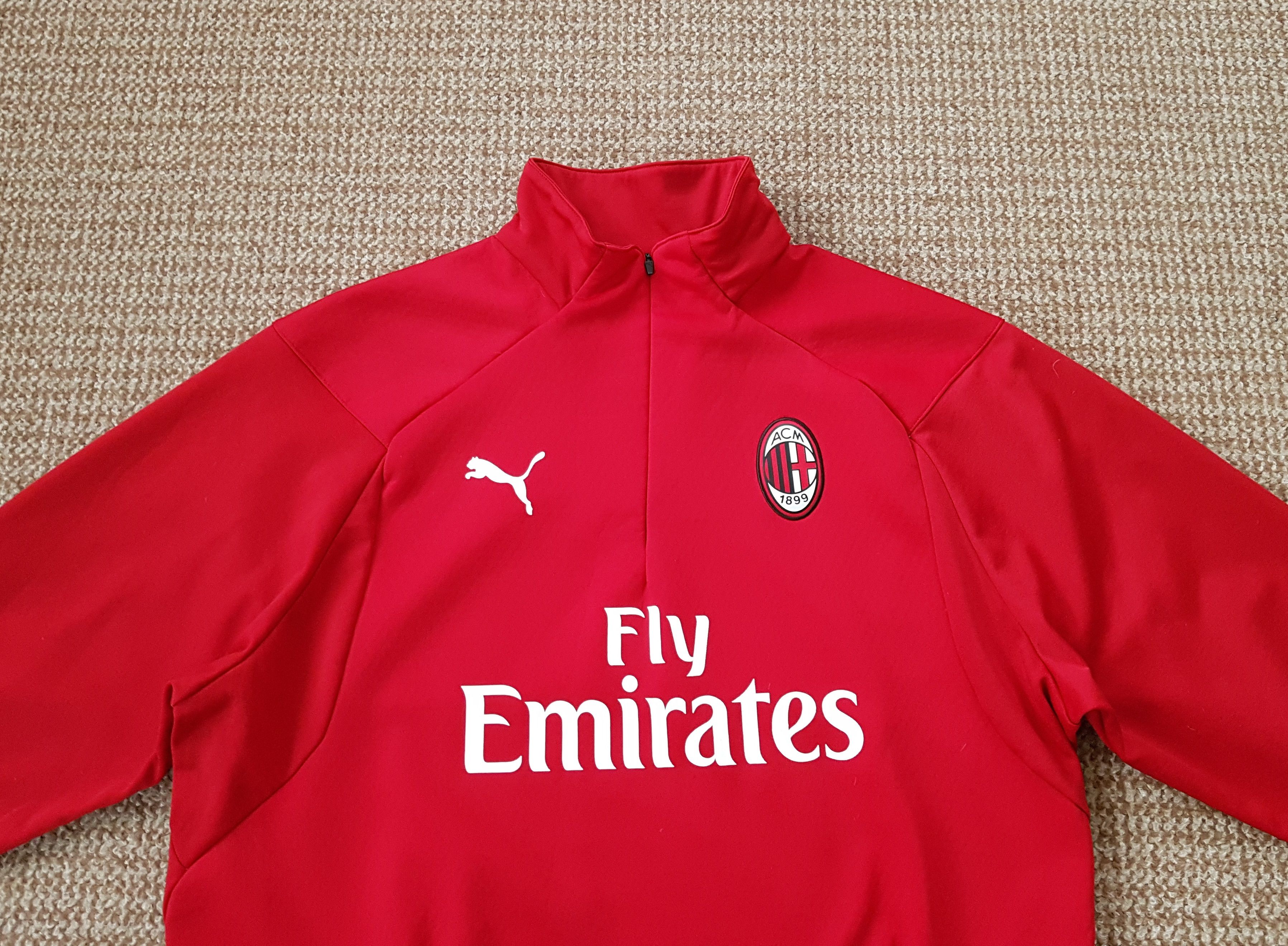 Puma Puma AC Milan 1/2 Zip Warm Training Fleece Soccer Jersey Size US XL / EU 56 / 4 - 5 Thumbnail