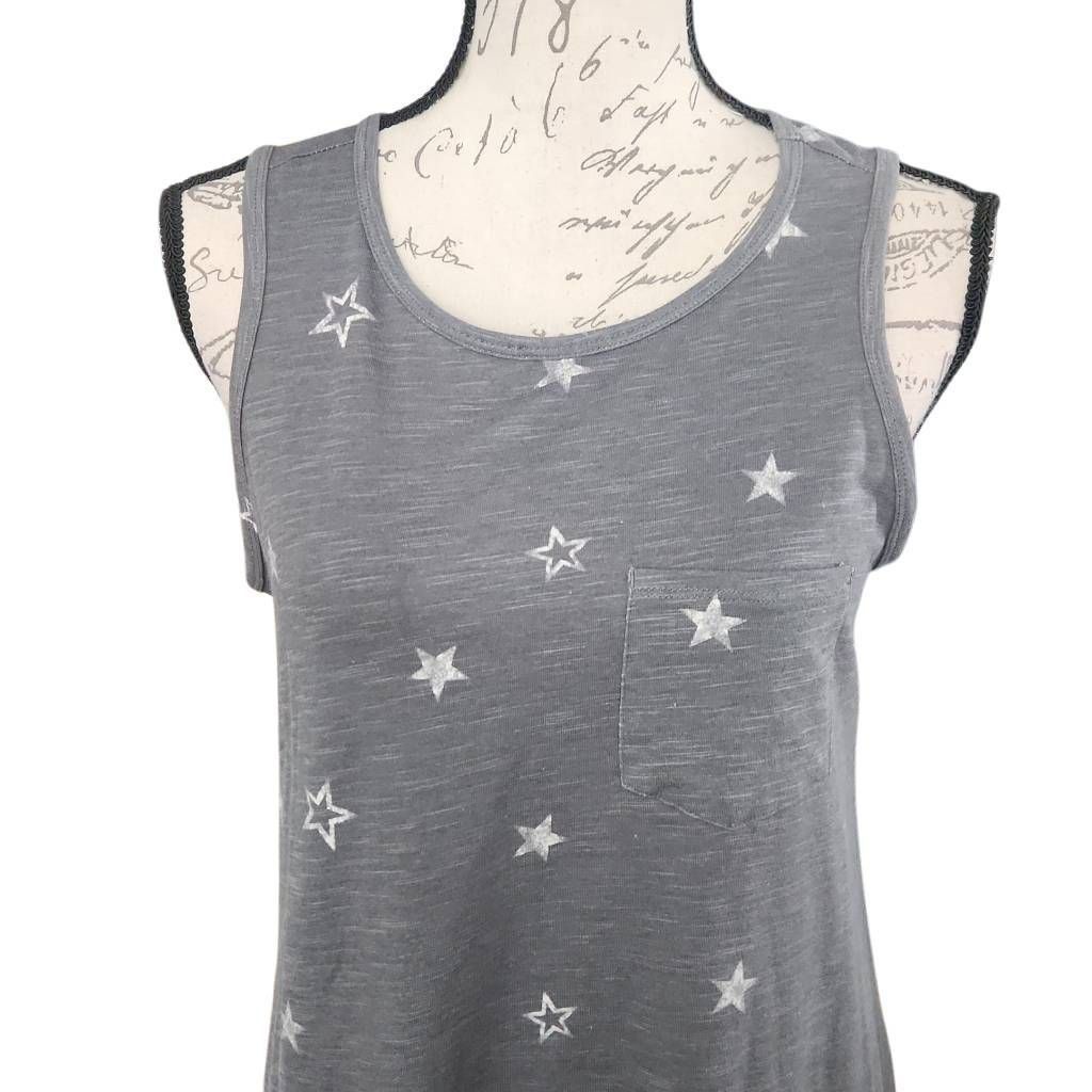 Sonoma Sonoma Women's Size Medium Gray White Star Print Tank Swing Size M / US 6-8 / IT 42-44 - 4 Thumbnail