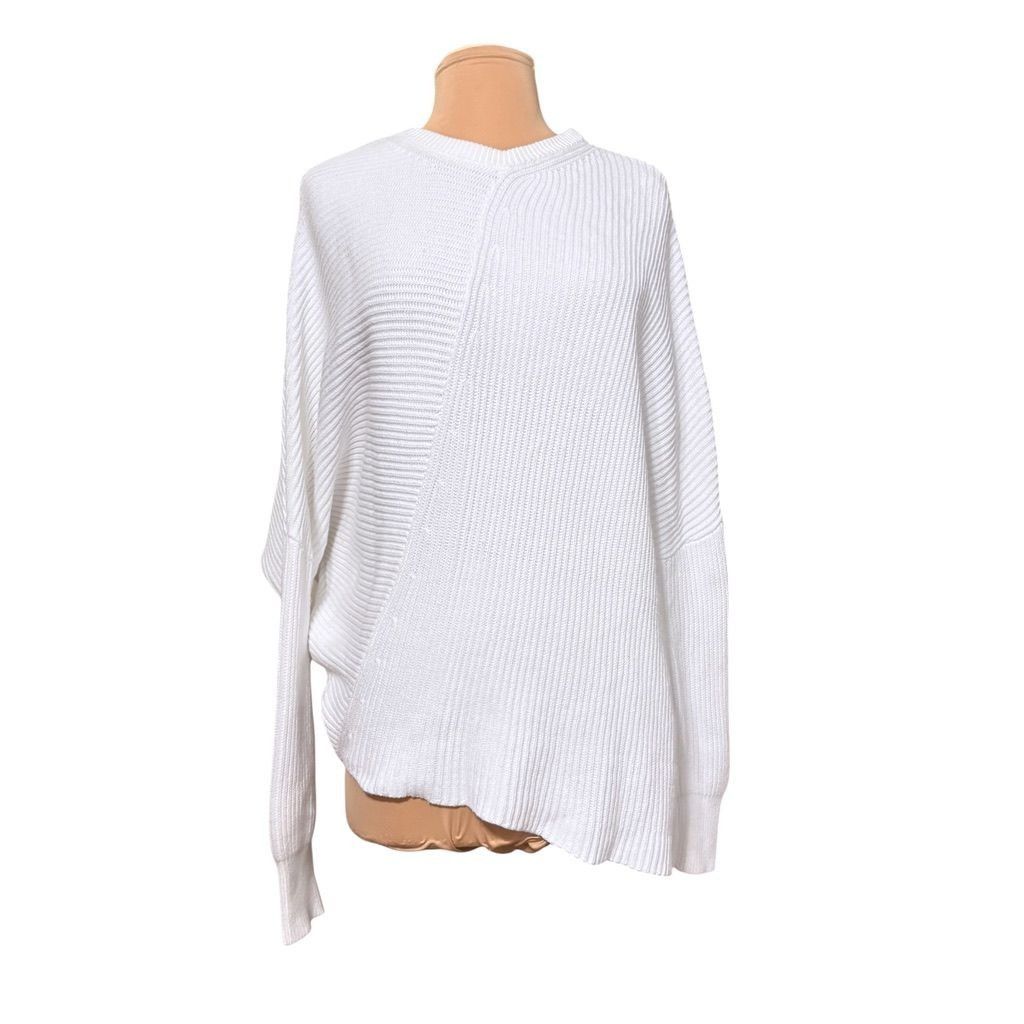 Free People Free People Ribbed Sweater White Small Asymmetric Oversized Size S / US 4 / IT 40 - 1 Thumbnail