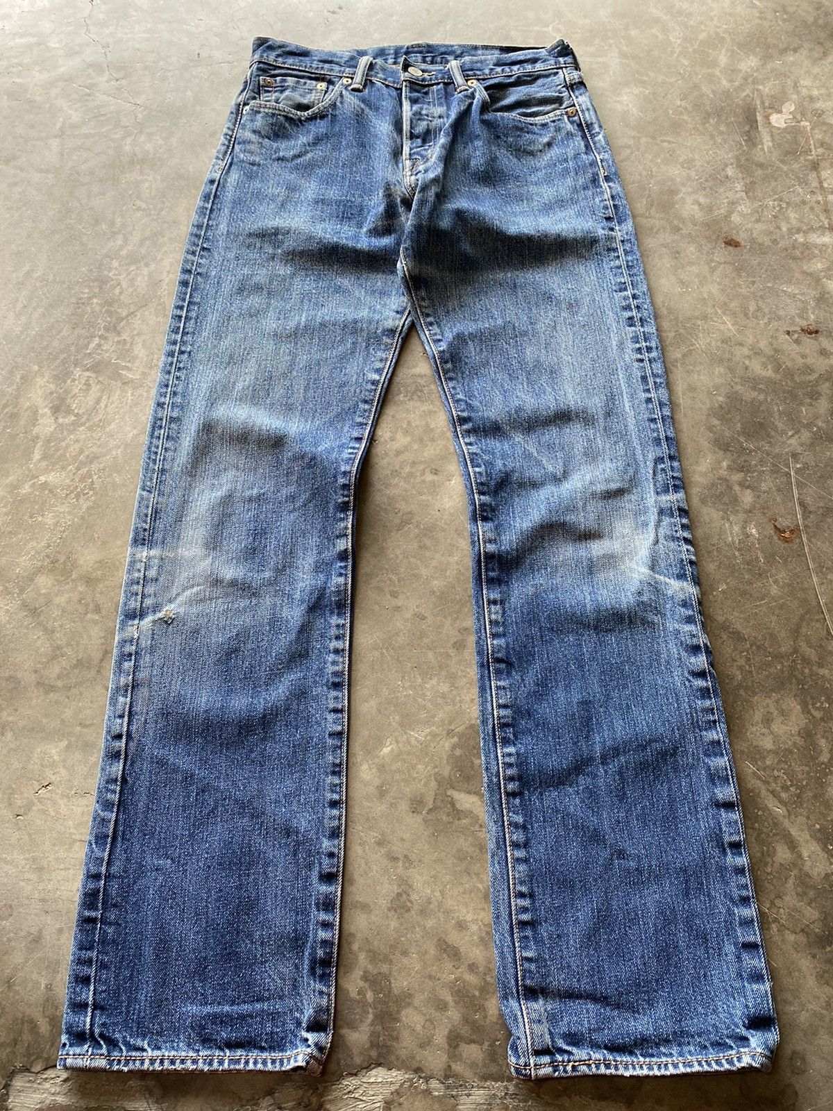 Hysteric Glamour × Levi's × Tornado Mart Levis Vintage Leather Patch Blue Stone Wash 30x34 Size US 29 - 5 Thumbnail