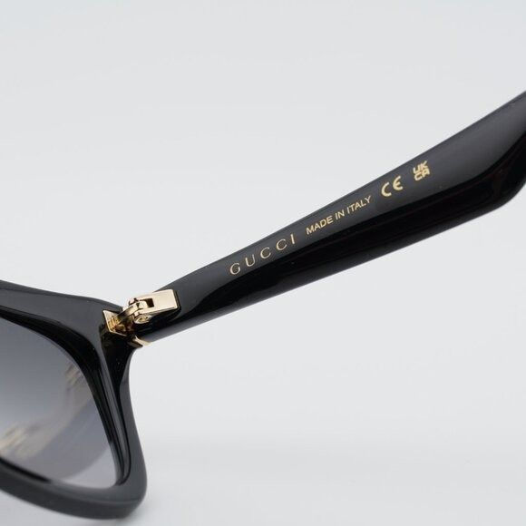 Gucci Gucci GG1933S 001 Sunglasses Shiny Black Square Frame, Smoke Size ONE SIZE - 7 Thumbnail