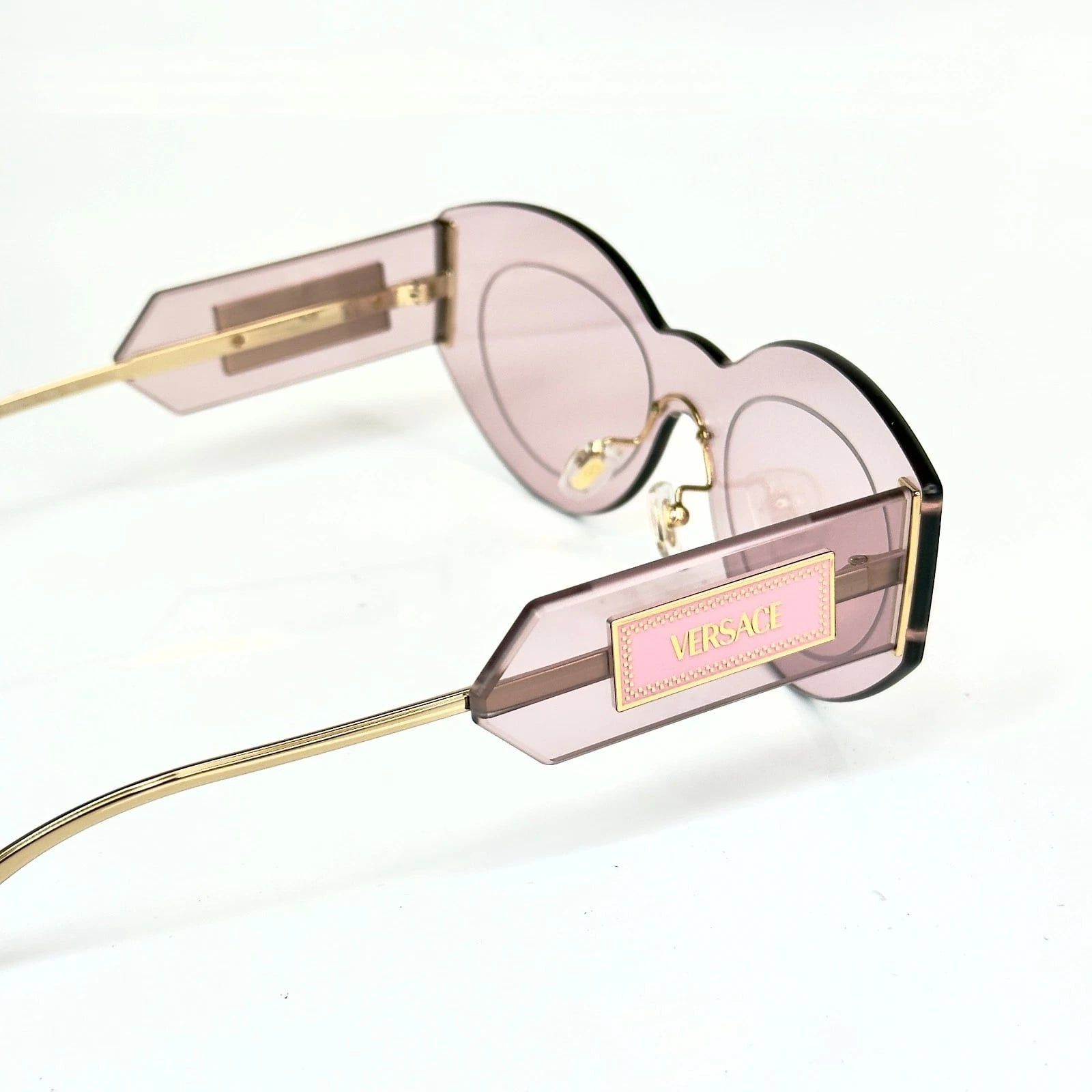 Versace VERSACE VE2276 DAMIER PLAQUE 2276 Pink Unisex Mask Sunglass Size ONE SIZE - 7 Thumbnail