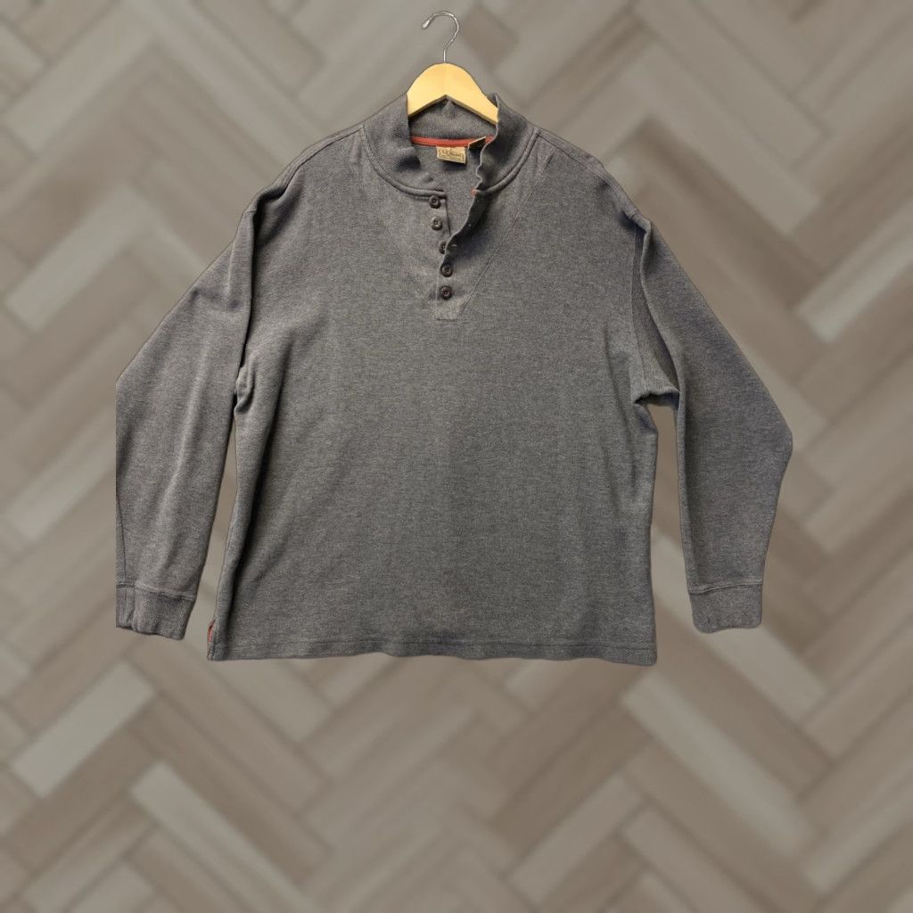 Vintage Vintage L.L. Bean Men’s Henley Shirt Long Sleeve XL Gray Thermal Casual Outdoor Spring Fall Winter Size US XL / EU 56 / 4 - 1 Thumbnail