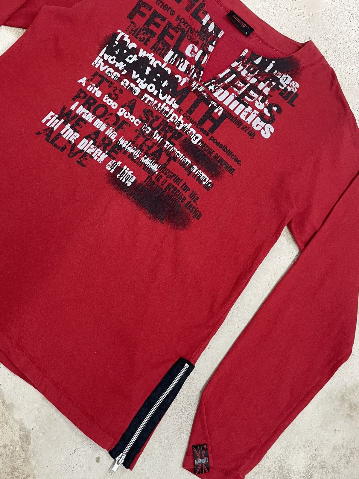 20471120 Dangerous Warning Punk Emo Cyber Gothic Tokyo Punk Size US L / EU 52-54 / 3 - 5 Thumbnail