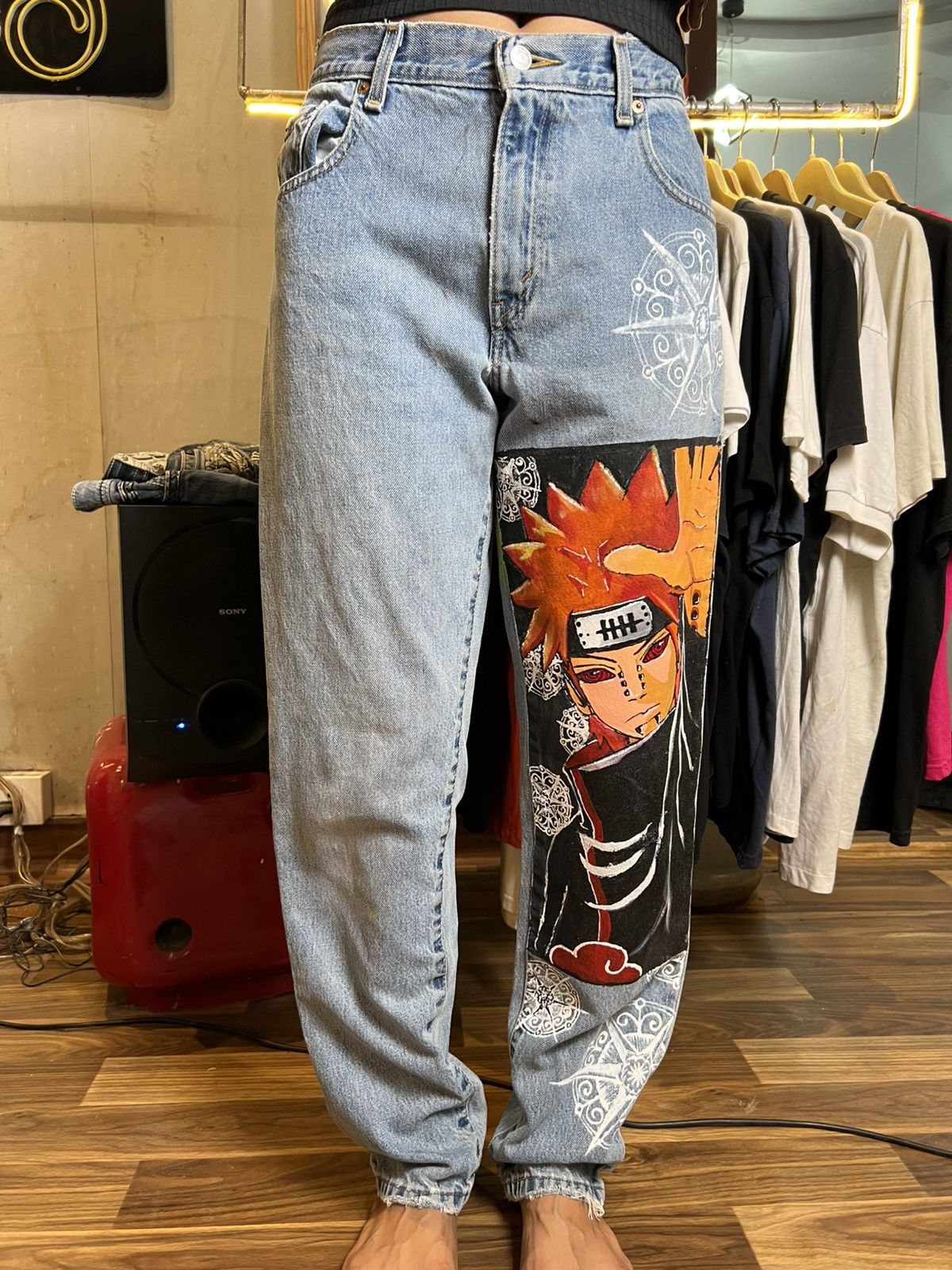 Levi's Crazy vintage levis 550 hand made pain naruto Size US 29 - 1 Thumbnail