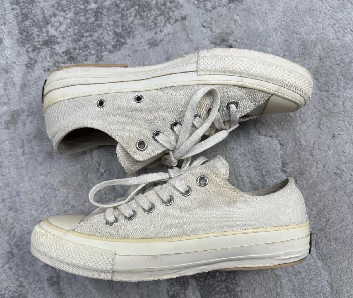 Converse Converse Addict Off-White Canvas Sneakers J16 Size US 8 / EU 41 - 3 Thumbnail