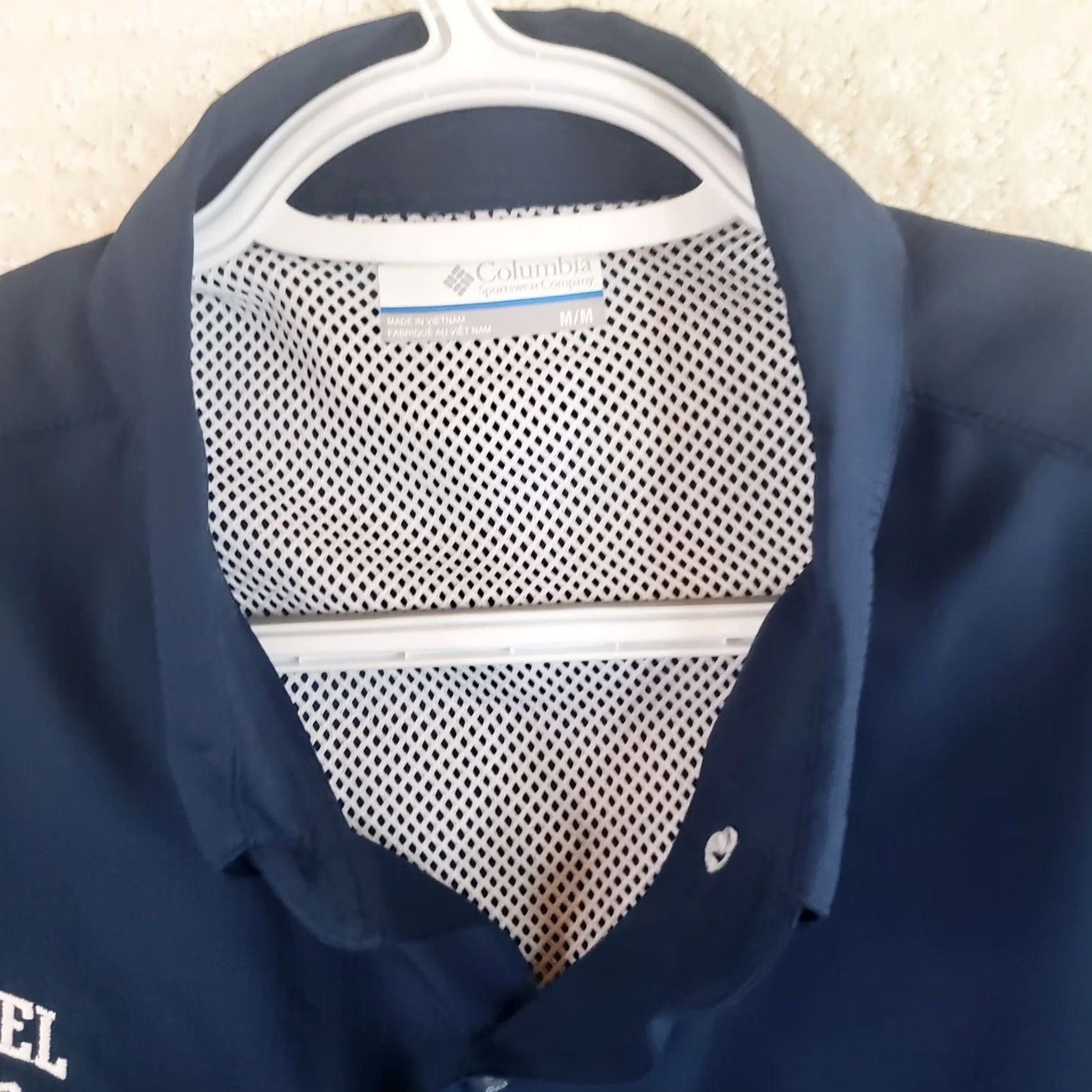 Vintage COLUMBIA PFG Citidel Bulldogs Slack Tide Camp Fishing Shirt Navy SS Men M Vented Size US M / EU 48-50 / 2 - 6 Thumbnail