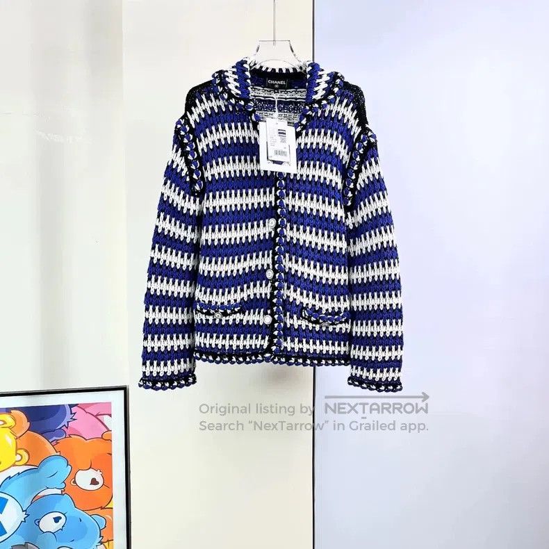 Chanel Chanel 21C blue and white knitted jacket Size XS / US 0-2 / IT 36-38 - 2 Thumbnail